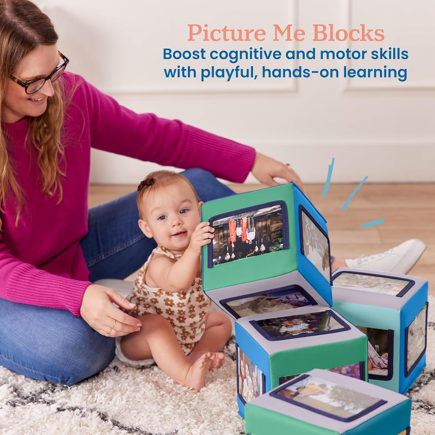 Softzone Picture Me Blocks, Activity Cubes, 4-Piece