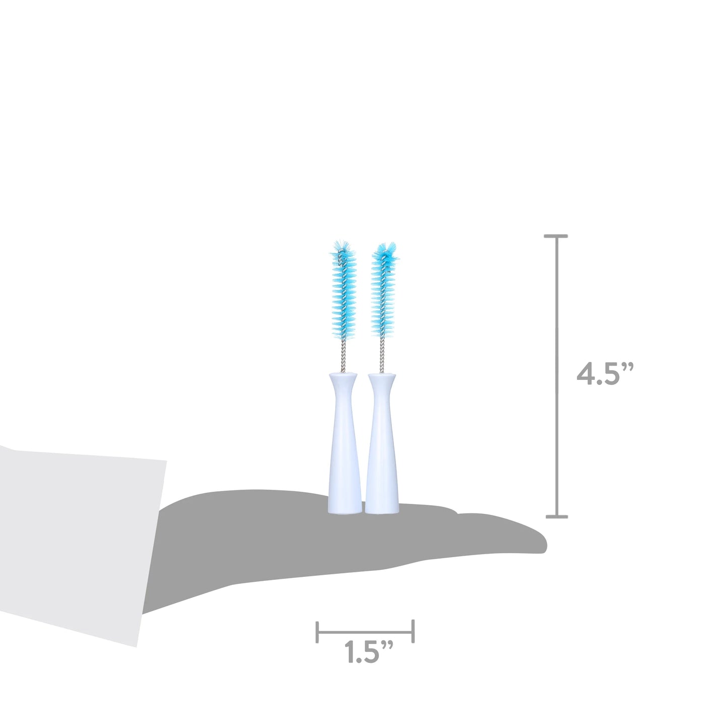 Twist Pouch 2-Piece Baby Bottle Nipple Brush Set for All Brands/Parts