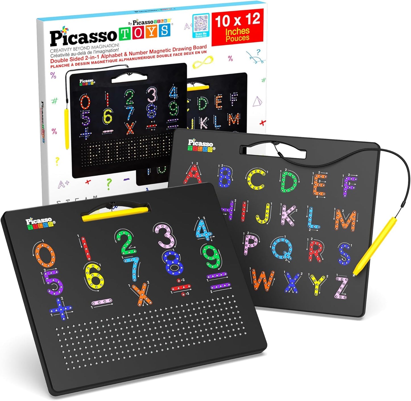 2-In-1 Magnetic Drawing Board 12X10 Inch
