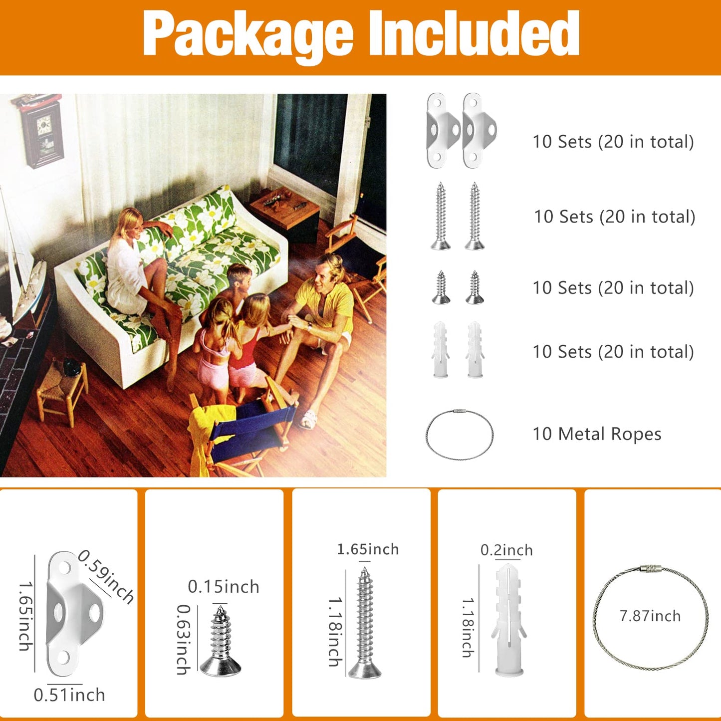 Furniture Anchors (10 Packs) anti Tip Furniture Anchors for Baby Proofing, Furniture Wall Anchor Earthquake Straps White
