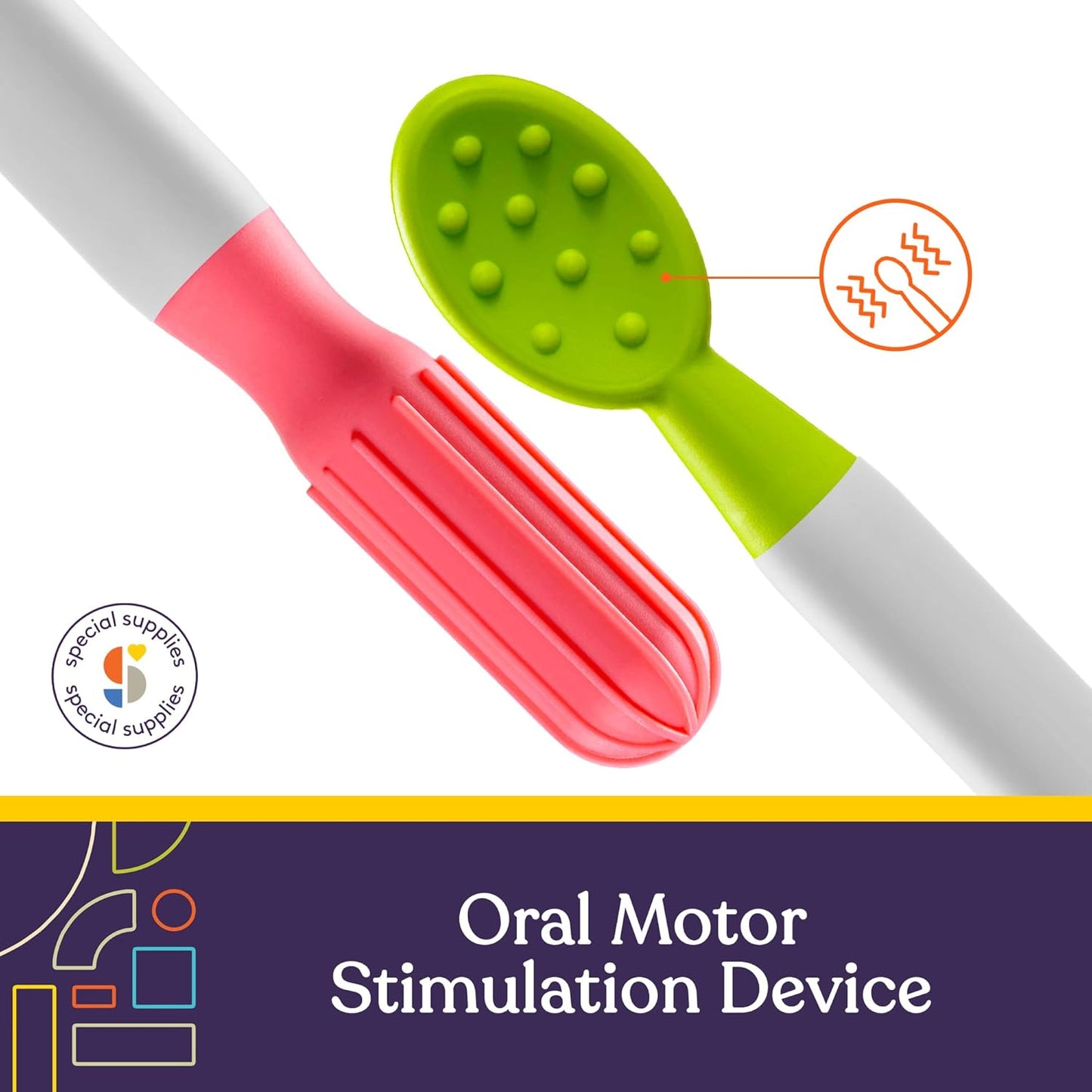 Buzz Buddy Oral Motor Stimulation Kit with 6 Soft Textured Interchangeable Heads, Calm Sensory Needs, Support Speech, and Stimulate Self Feeding, Gentle Vibrations (Grey)