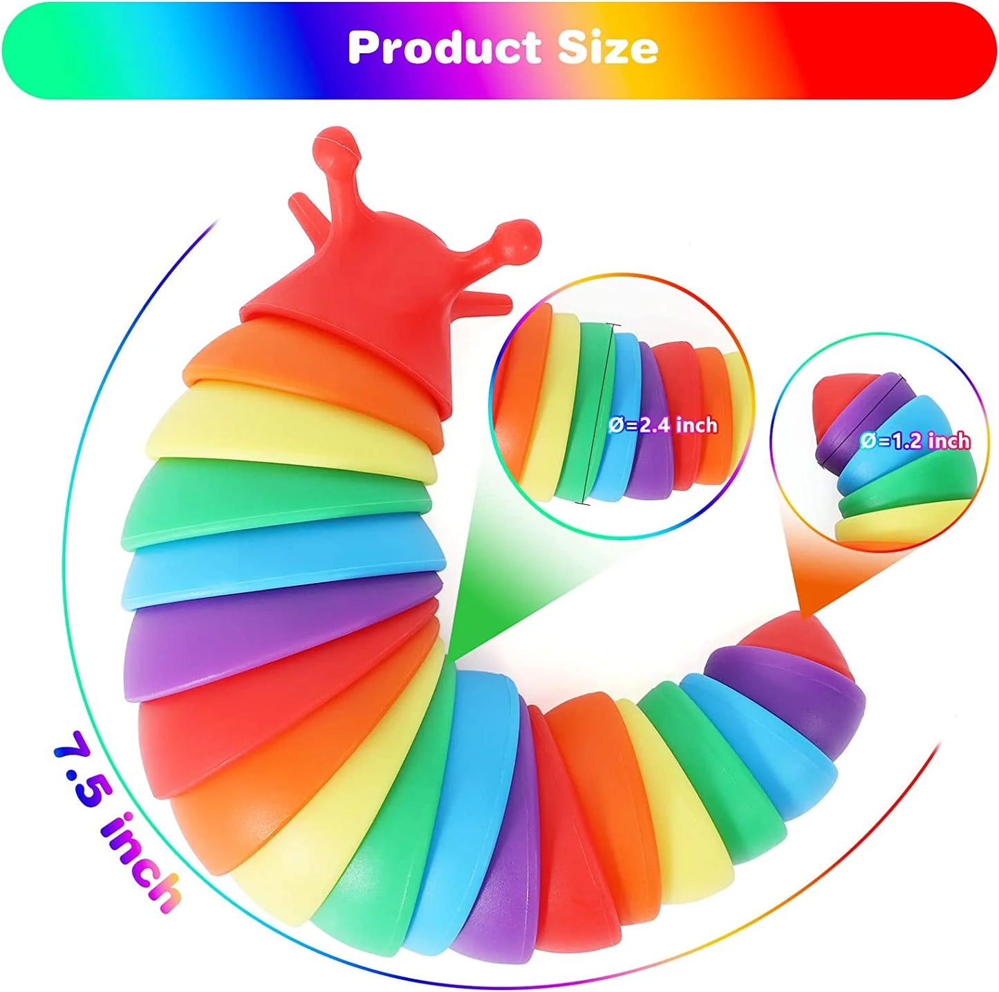 4 Pcs Fidget Toy Slug, Sensory Toys for Autistic Kids & Adults