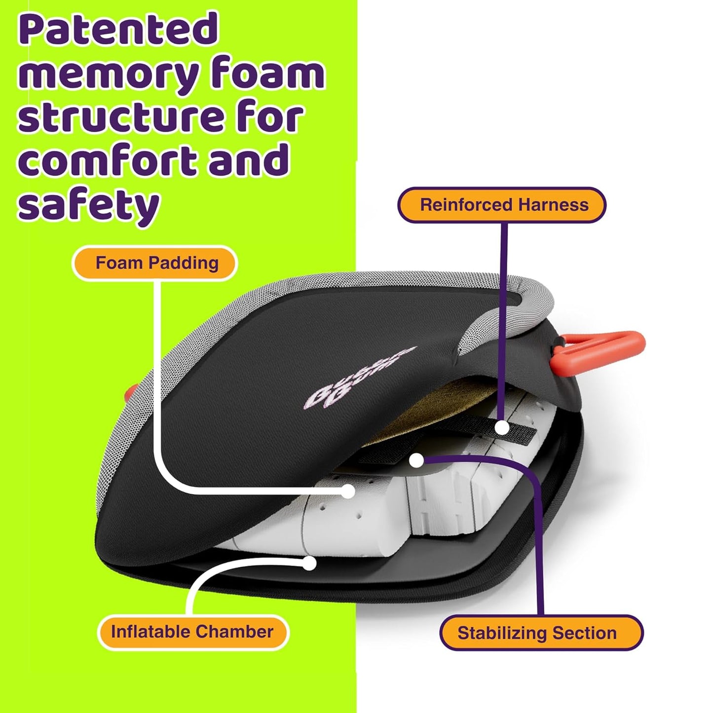 Inflatable Booster Car Seat – Compact for Uber - Ages 4-11