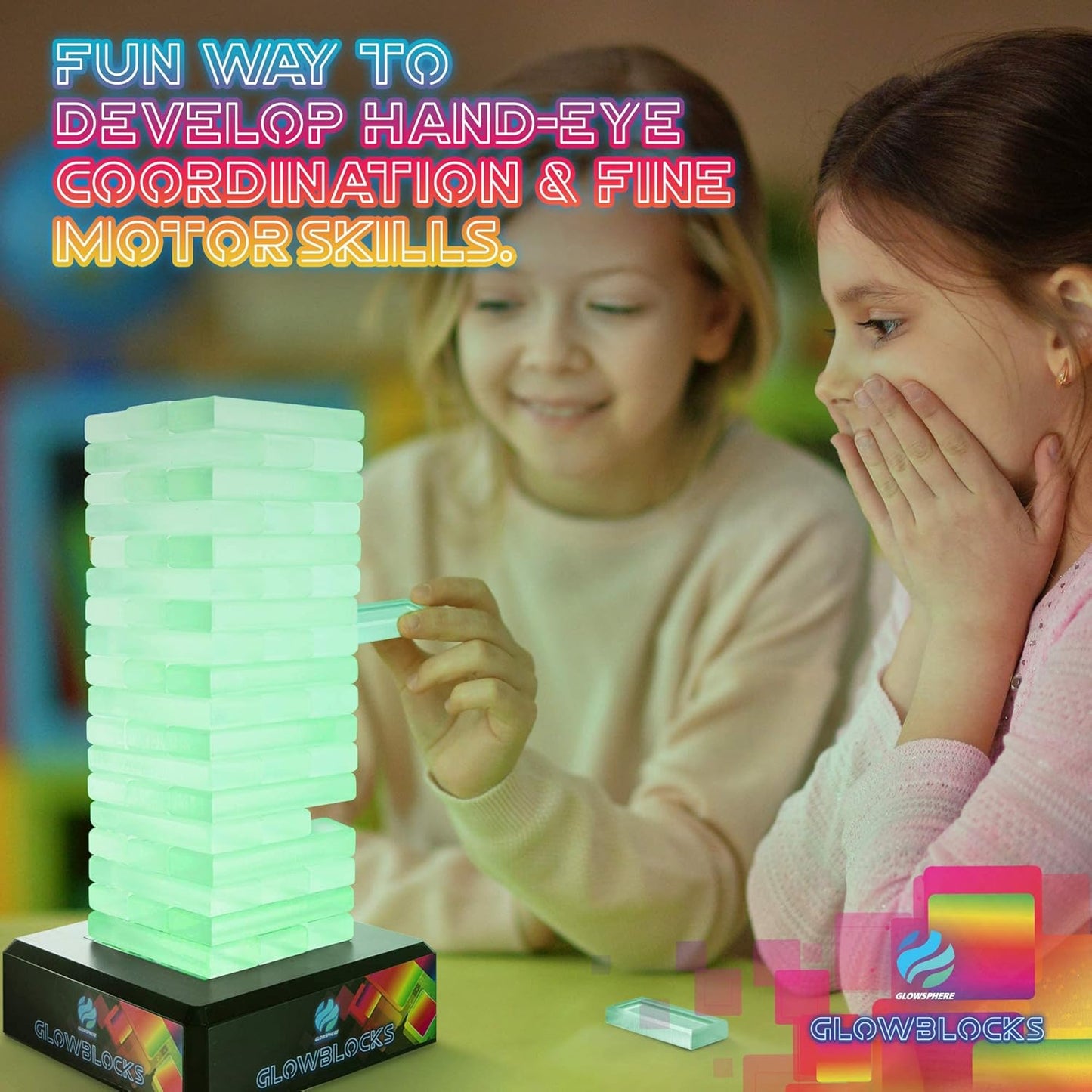 Glowblocks Light-Up Tumbling Tower Game