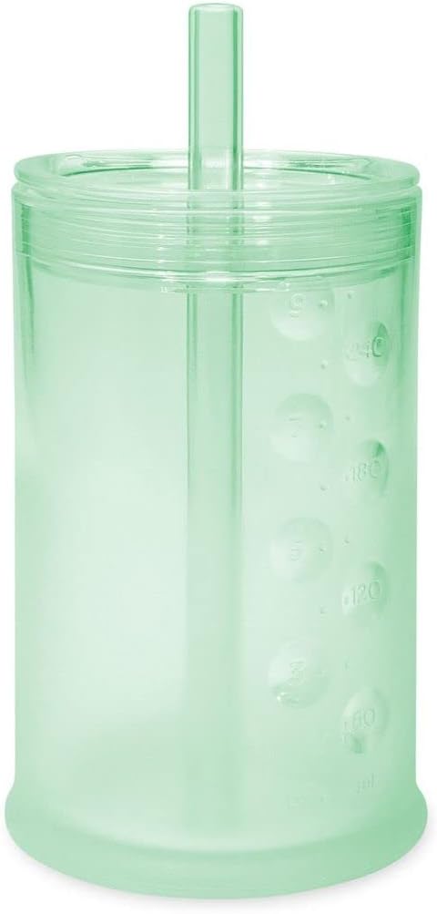 Silicone Training Cup with Straw Lid, 6+ Mo Infant to 12-18 Months Toddler Cup