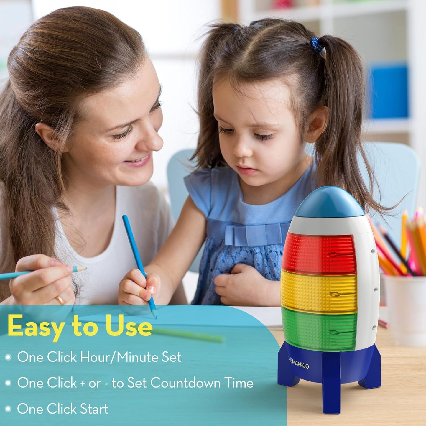 Countdown Timer! Blast off Visual Timer for Kids with Audio Rocket
