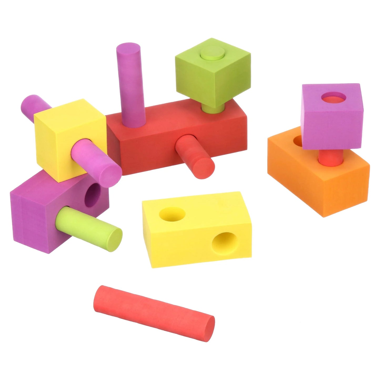 Foam Peg Building Blocks, 100 Pieces, Baby and Toddler Toys