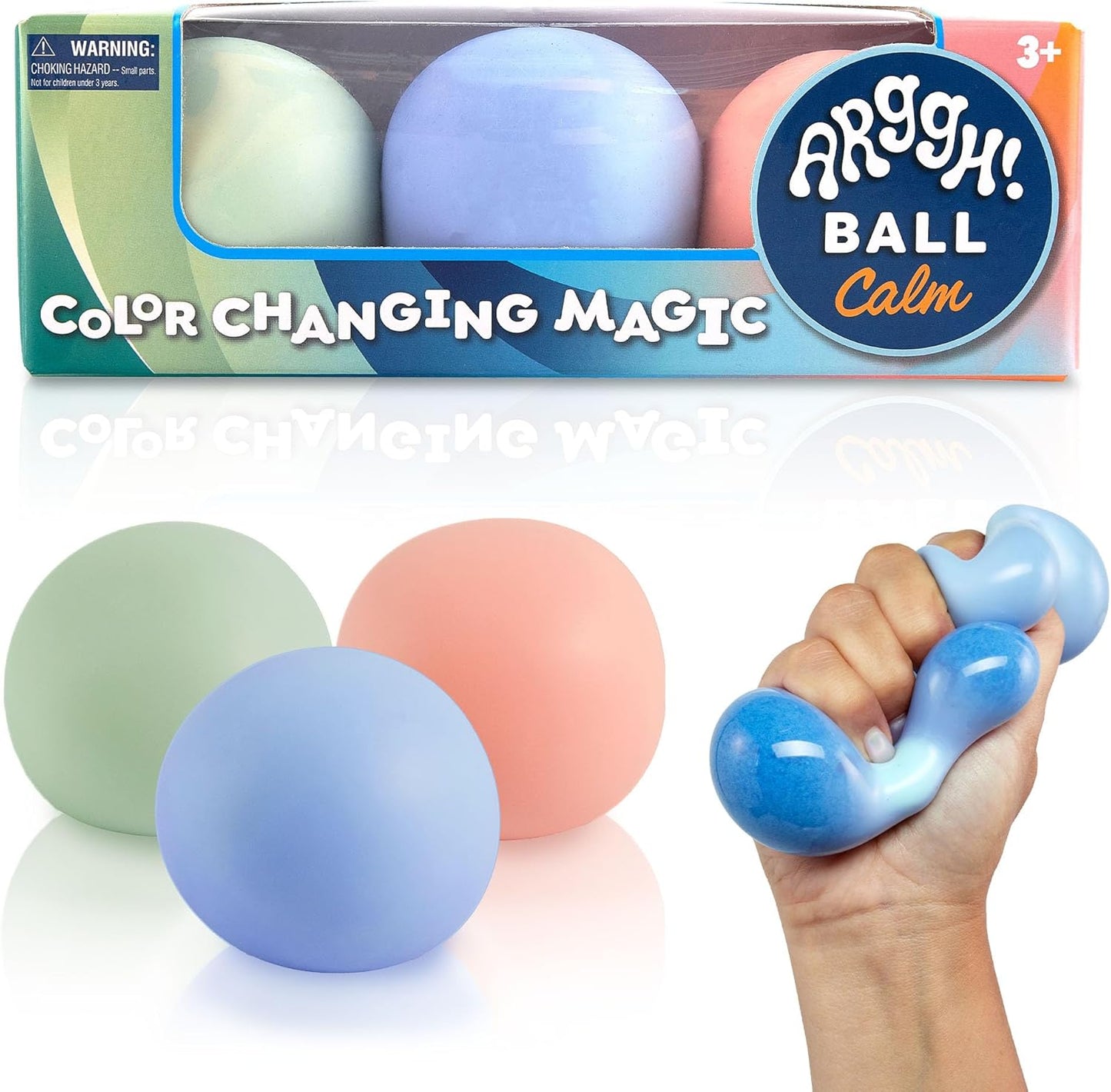 Arggh Calm Mini Stress Balls for Adults and Kids - 3Pk Squishy Stress Balls