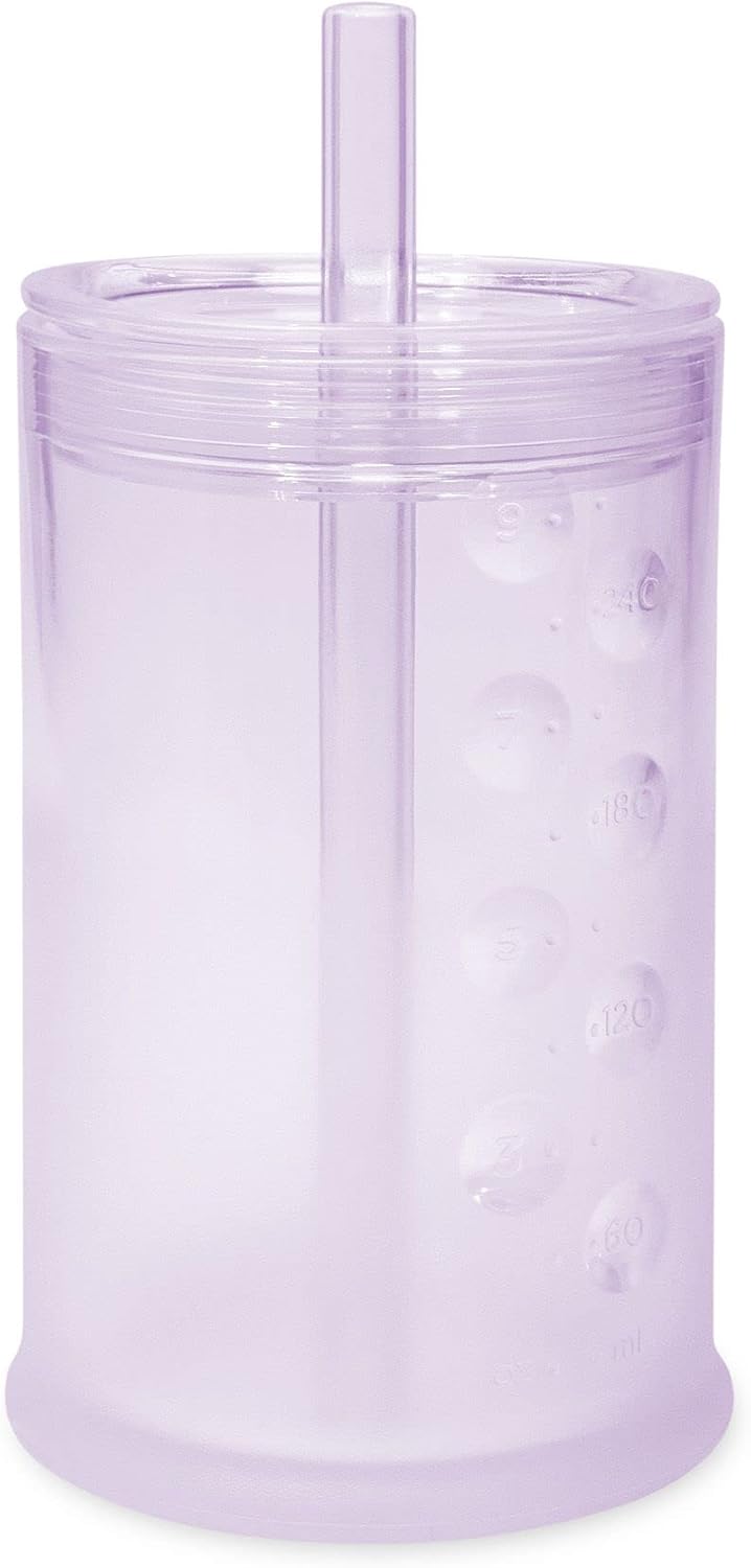 Silicone Training Cup with Straw Lid, 6+ Mo Infant to 12-18 Months Toddler Cup