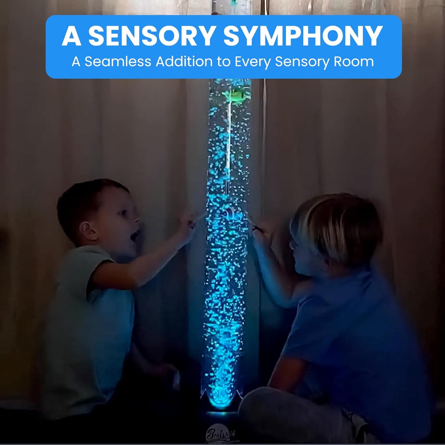 4FT Sensory LED Water Bubble Tube Lamp,With 16 Color Changing Night Light Effects (Wall Bracket Included)