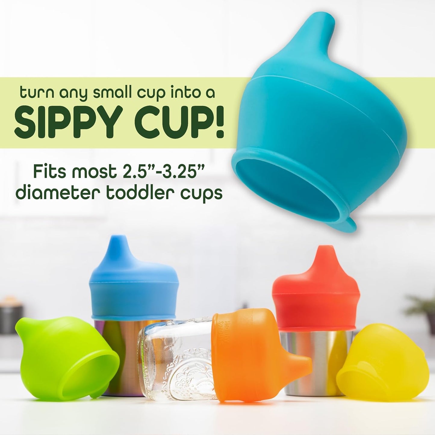 Silicone Sippy Cup Lids, Spill Proof, Fits Any Cup, Bpa-Free, 5 Pack