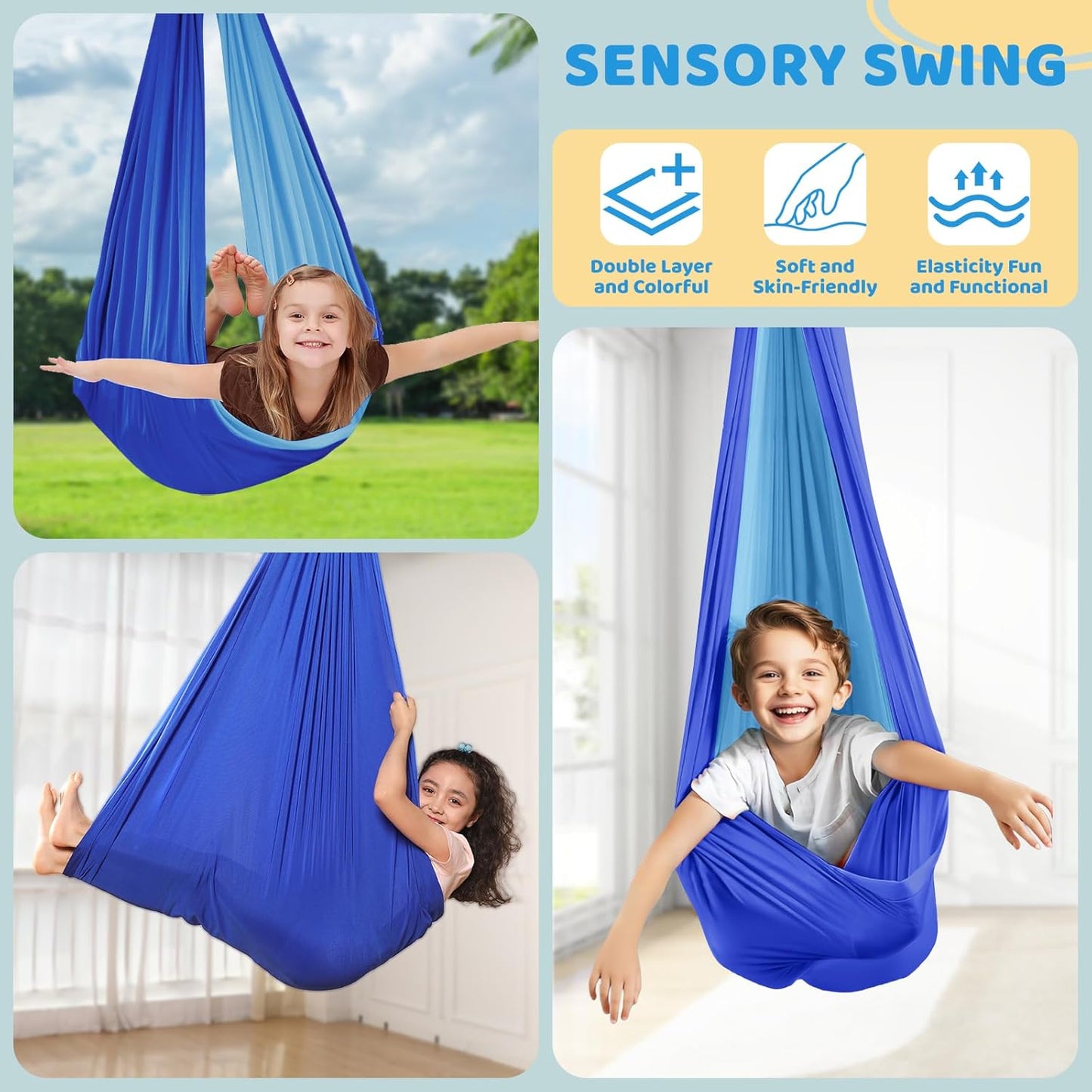 Swing Stand Frame with Sensory/Pod Chair, X-Shaped Swing Set 350LBS