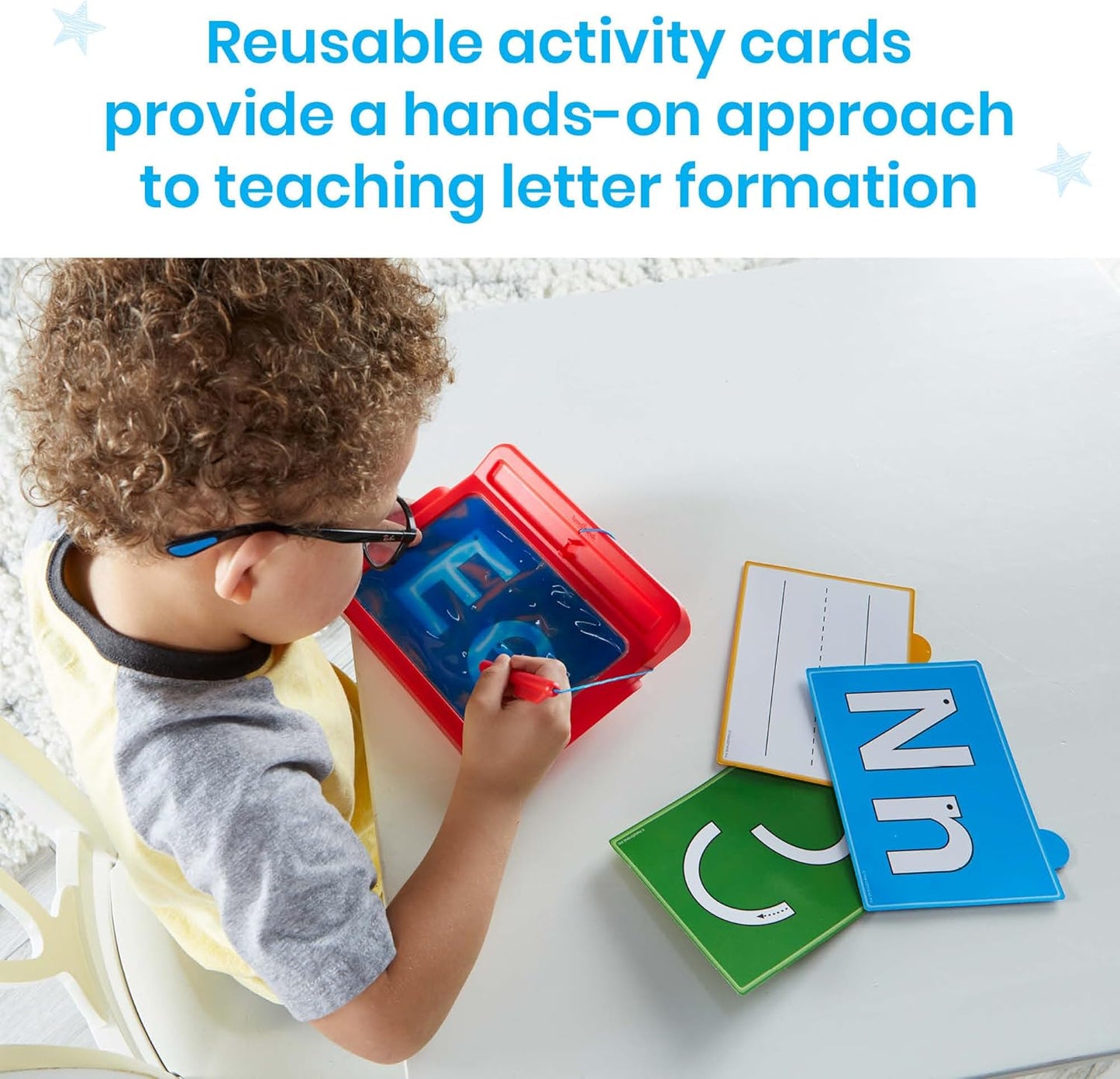Letter Tracing Sensory Pad, Reusable Handwriting Practice for Kids 3-5