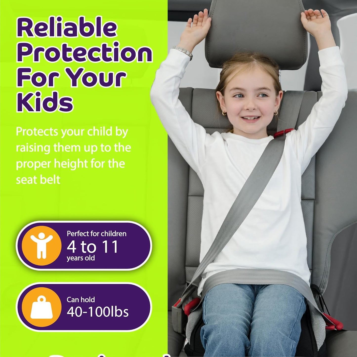 Inflatable Booster Car Seat – Compact for Uber - Ages 4-11
