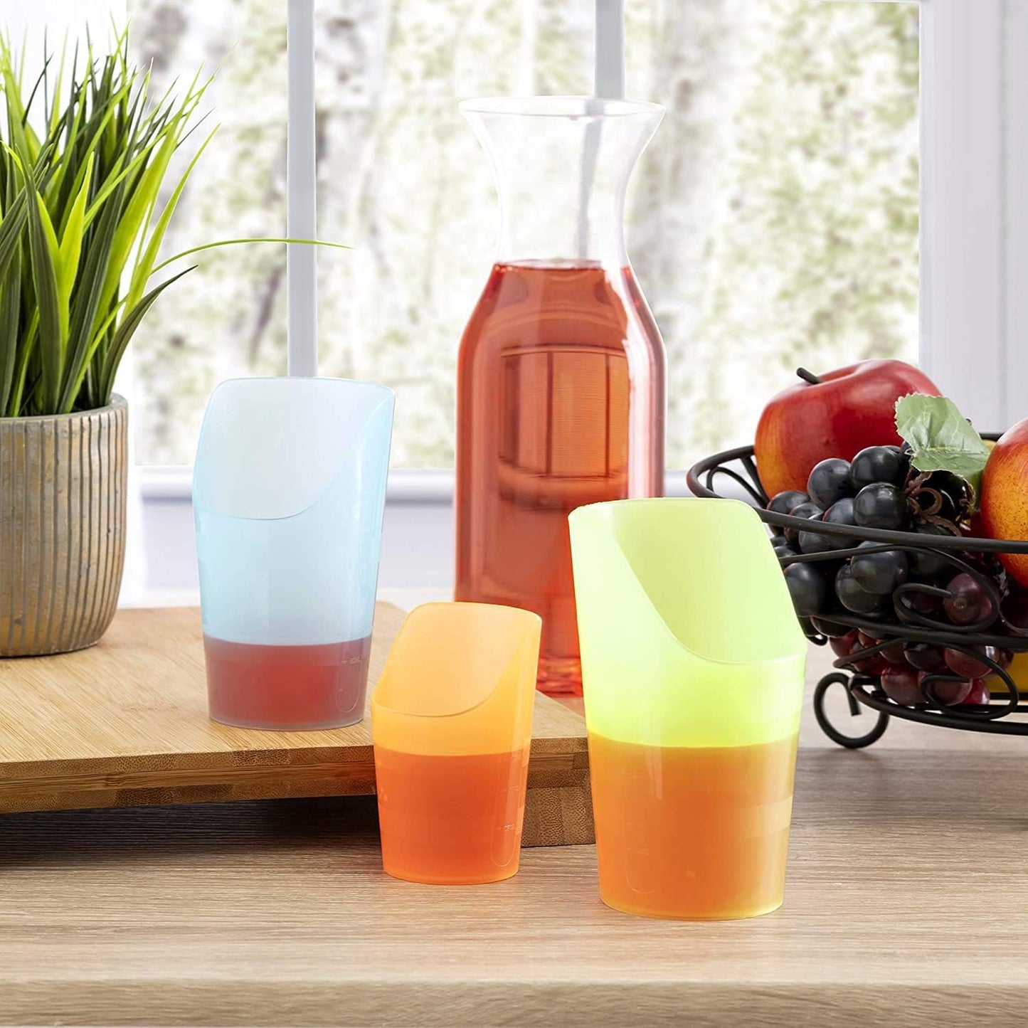 9 Flexible Drinking Cups with Nose Mold Cutout, 9 Pc. Set for Physical Therapy, Bpa-Free Drink Tumblers, Kids and Adults