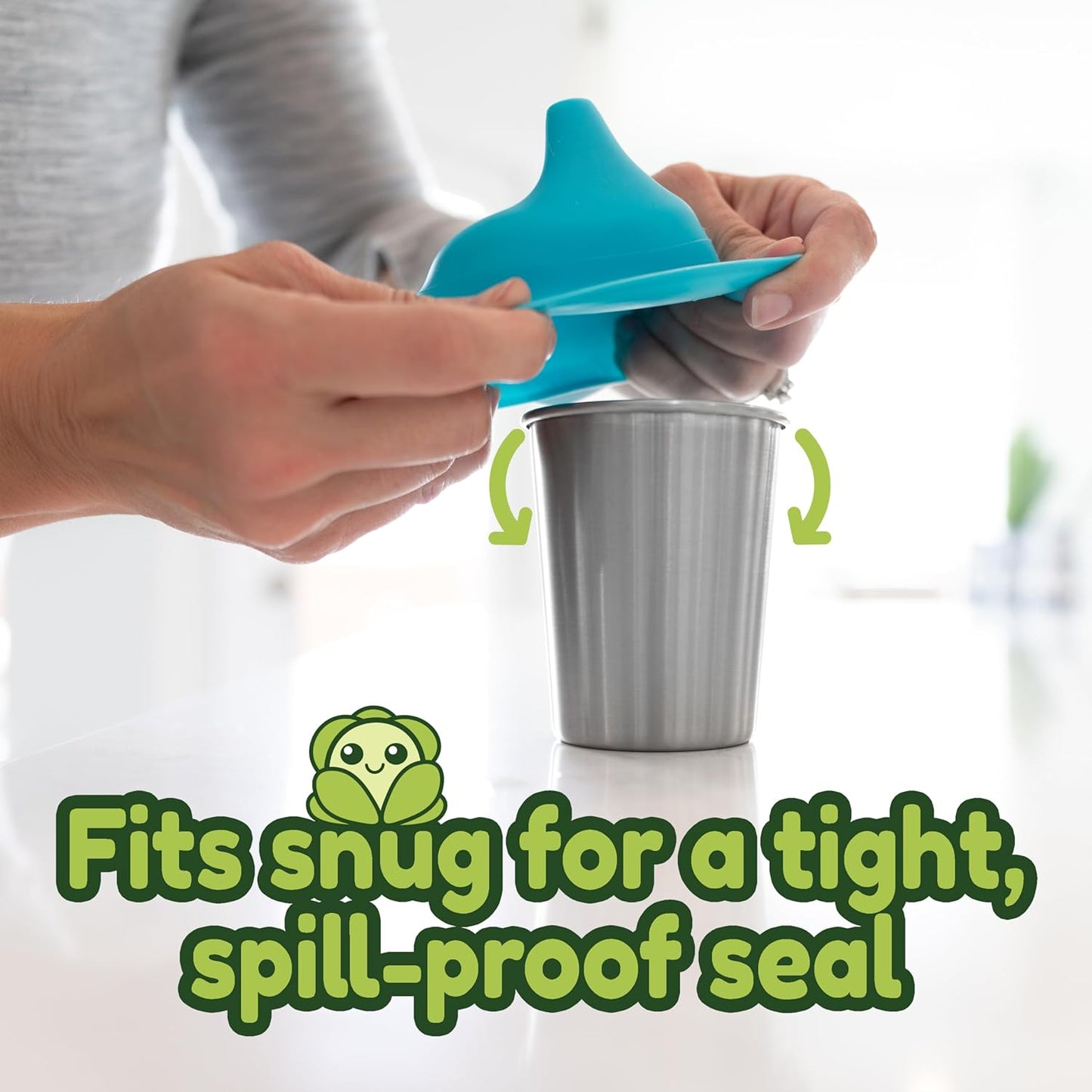 Silicone Sippy Cup Lids, Spill Proof, Fits Any Cup, Bpa-Free, 5 Pack