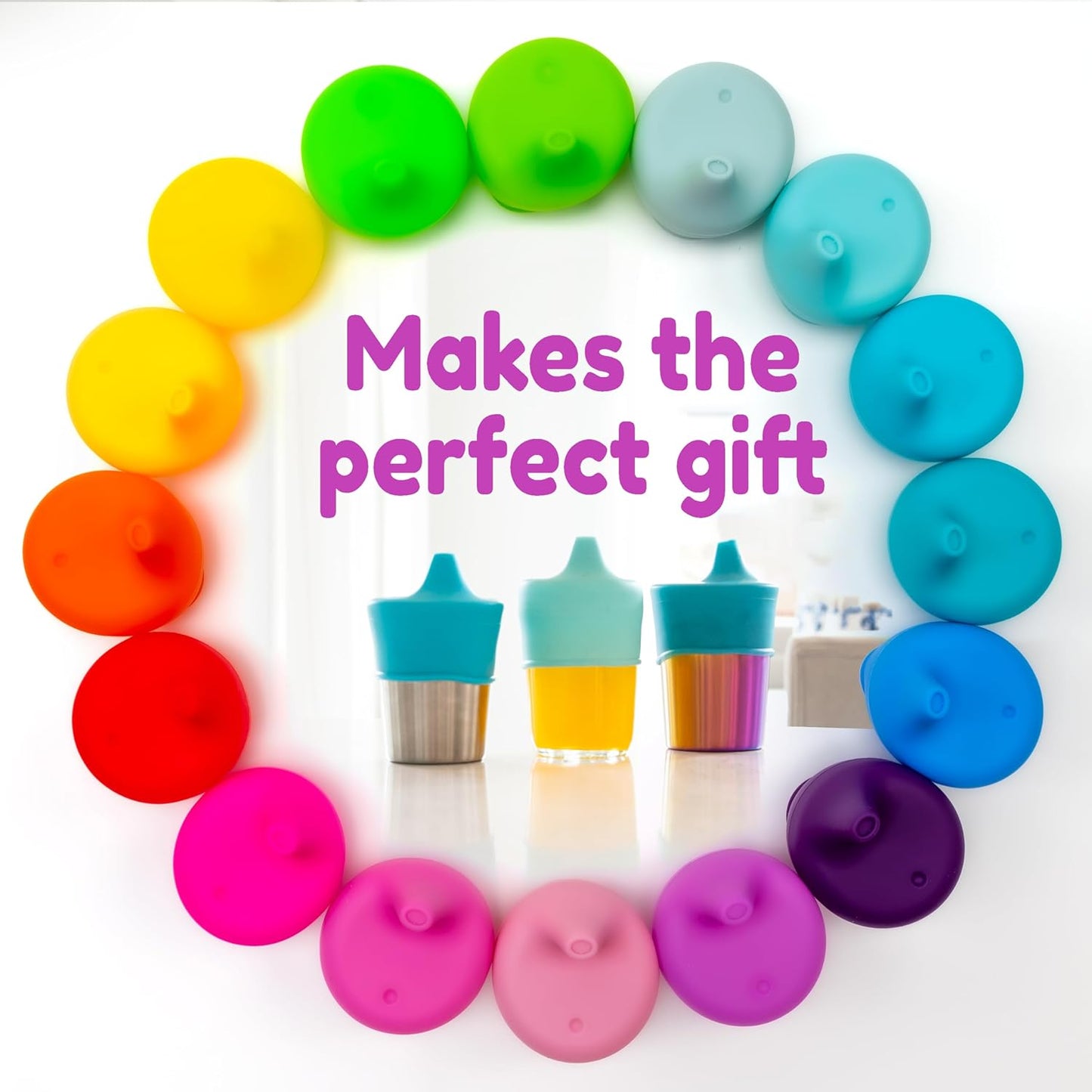 Silicone Sippy Cup Lids, Spill Proof, Fits Any Cup, Bpa-Free, 5 Pack