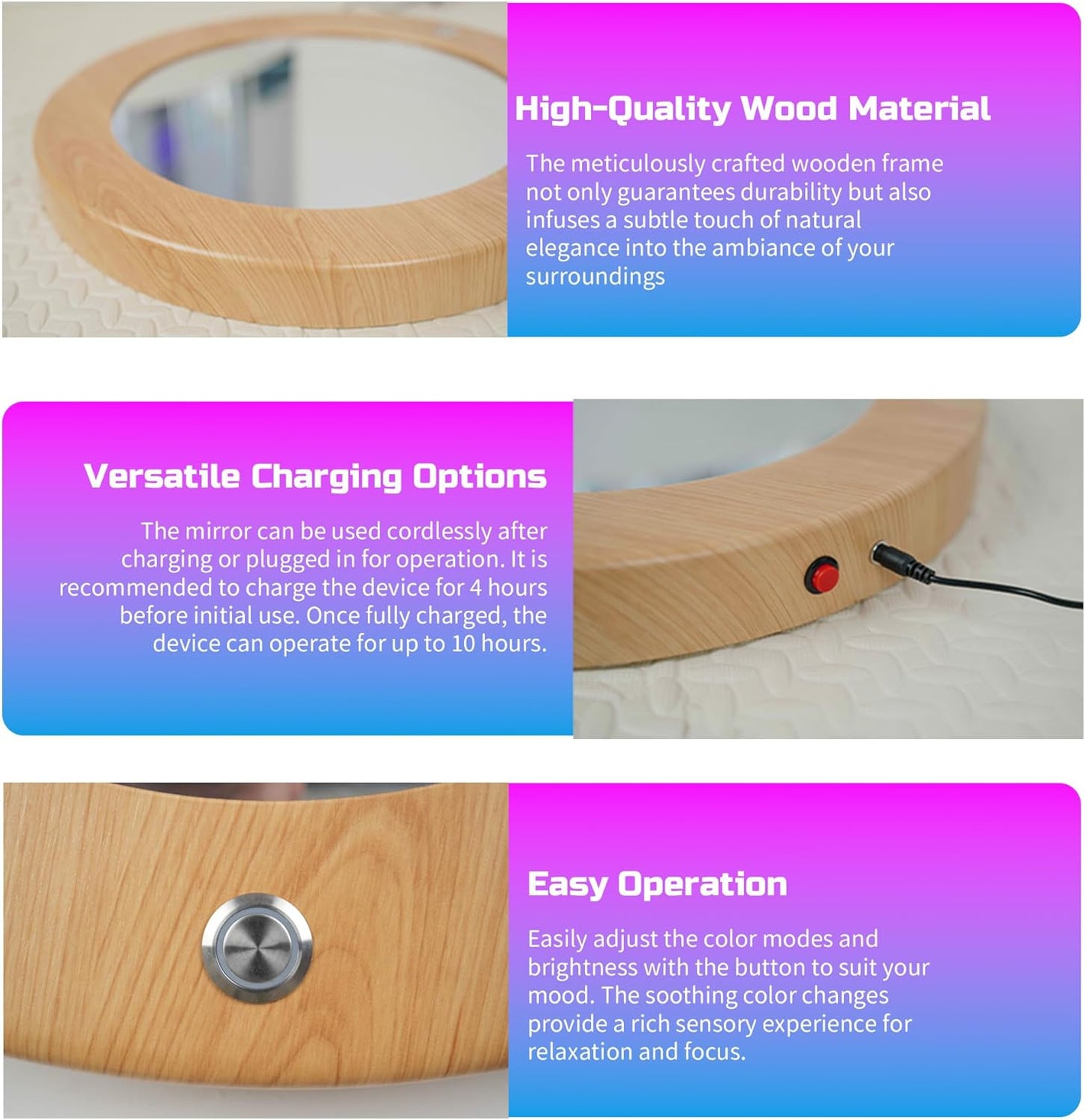 Circle Infinity Mirror Sensory - Wall-Mountable & Floor-Standing - Ideal for Sensory Rooms & Kids Support
