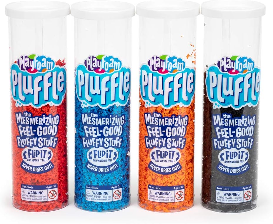 Pluffle® 4-Pack - Sensory Bin Foam Set, No Mess Alternative to Sand Toys & Slime for Ages 3+