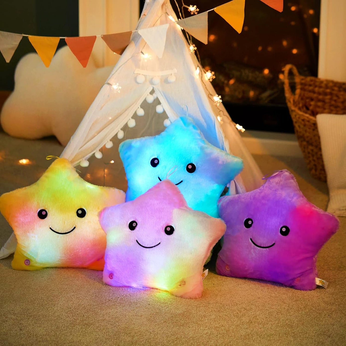 Twinkle Star Glowing LED Night Light Plush Pillows Stuffed Animal