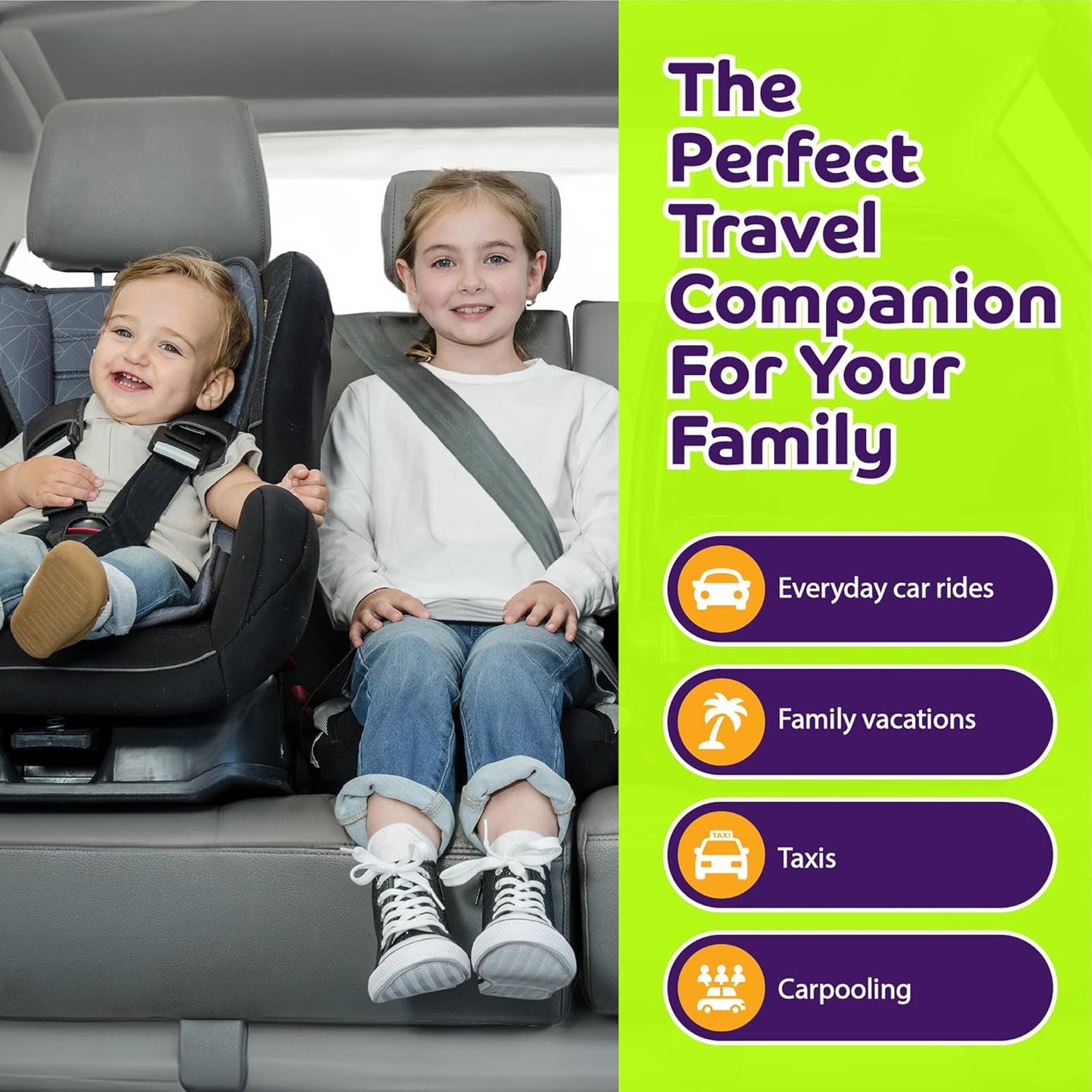 Inflatable Booster Car Seat – Compact for Uber - Ages 4-11