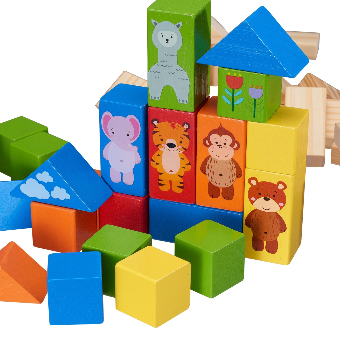 Wood Building Blocks, 150 Pieces, Baby and Toddler Toys
