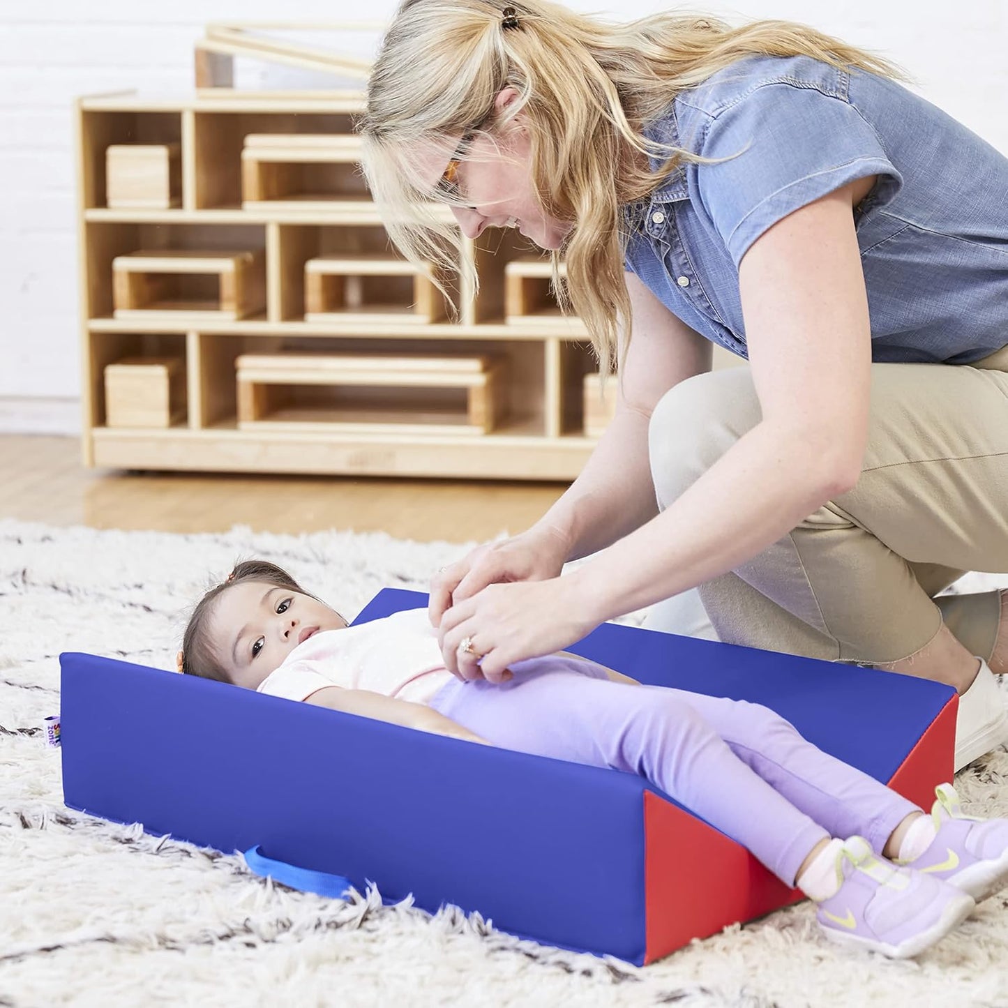 Softzone Baby Changing Pad, Contoured, Blue/Red/Yellow