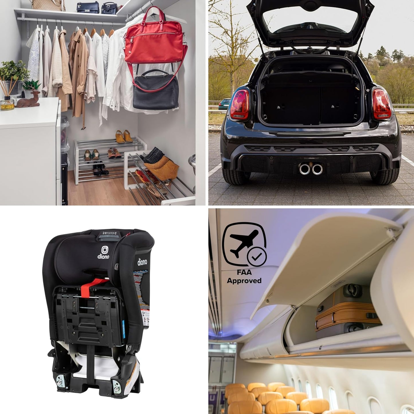 Radian 3R Safeplus, All-In-One Convertible Car Seat, Rear and Forward Facing, Slim Fit 3 Across
