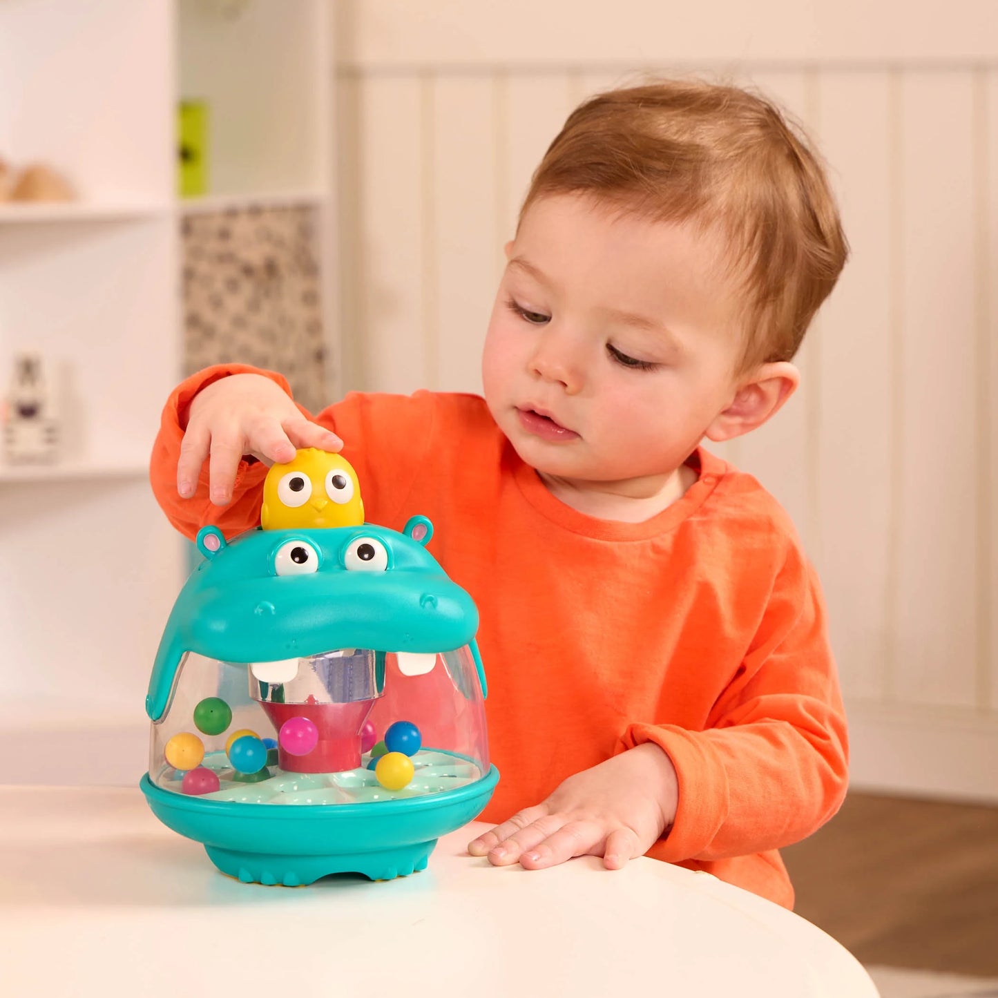 Party Pop Hippo Ball Popping Toy with 18 Colorful Balls, Baby and Toddler Toys