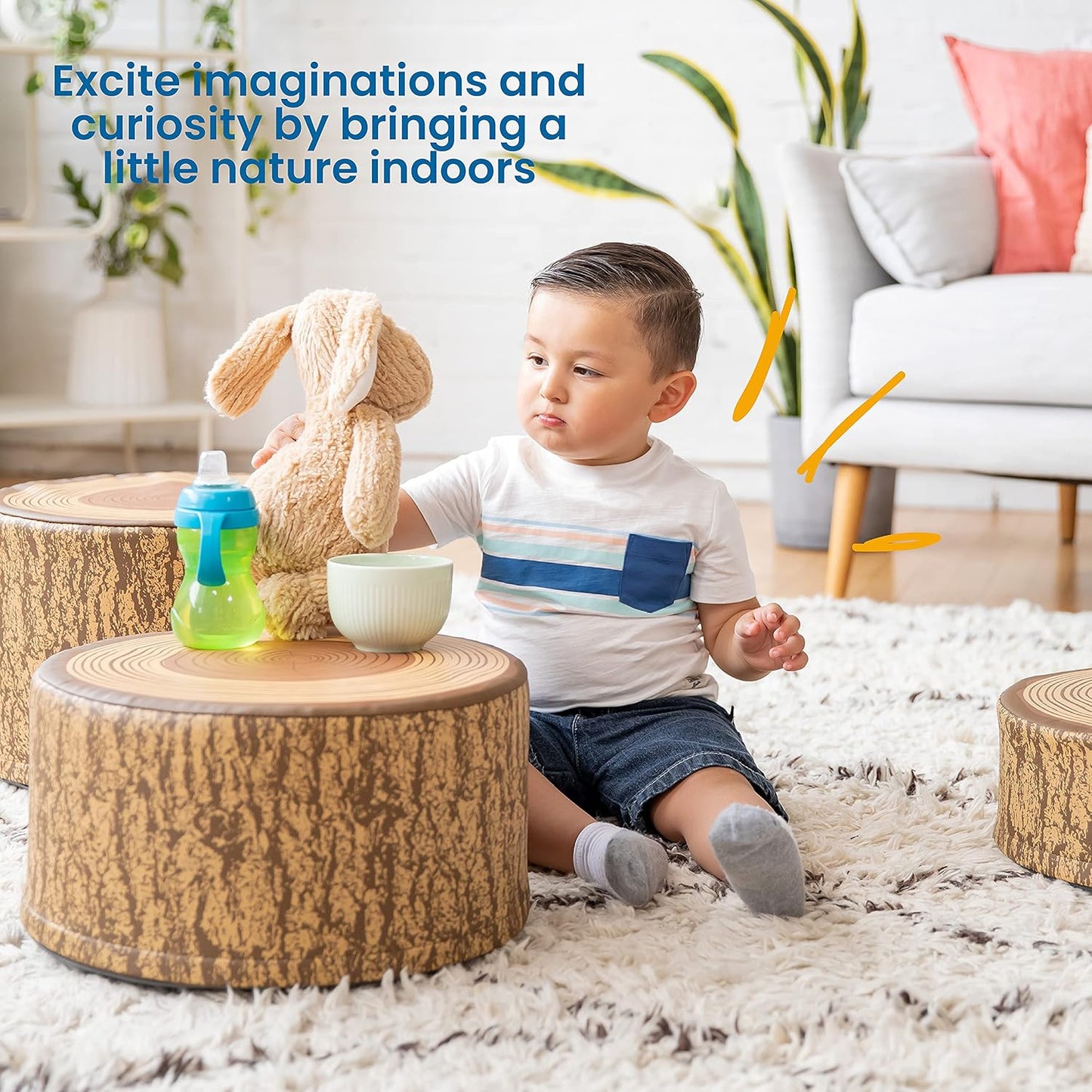 Softzone Tree Stump Stool Set, 3-Piece
