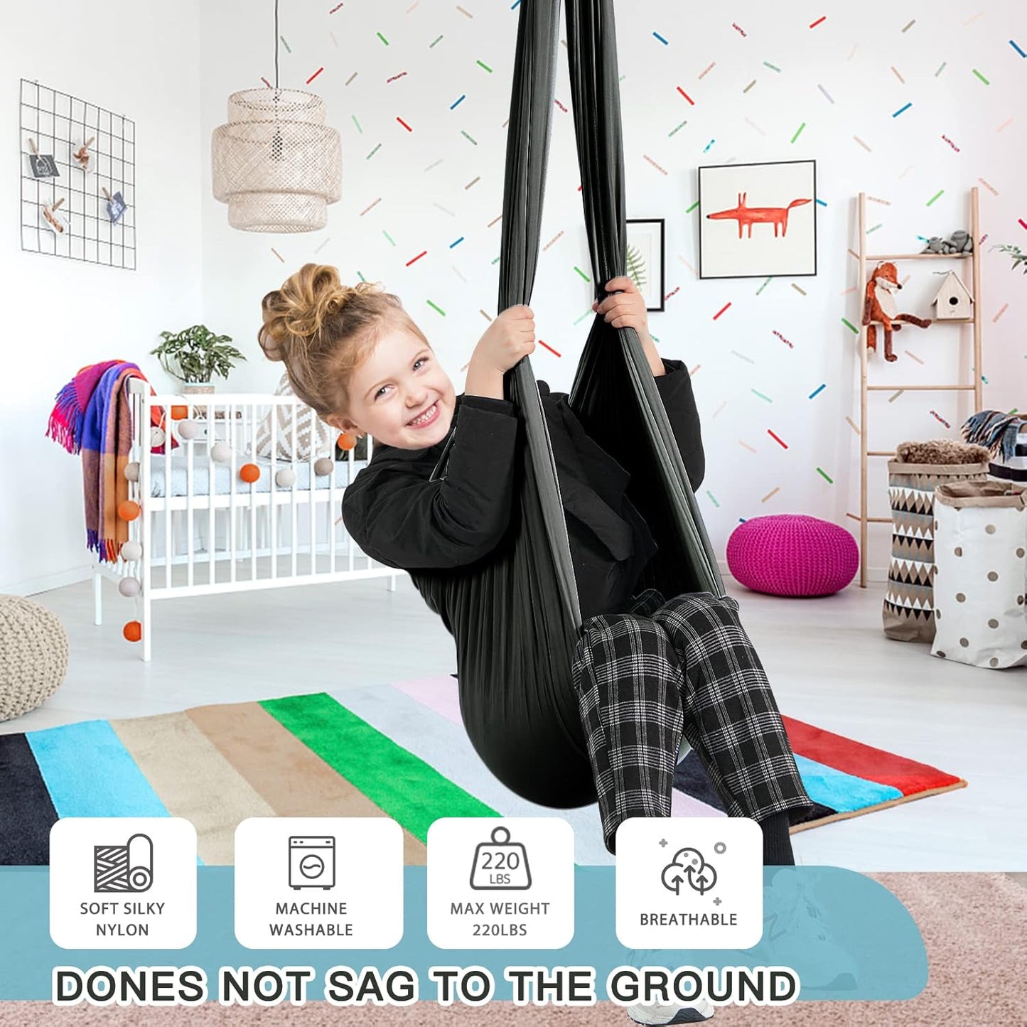 Therapy Sensory Swing for Kids with Special Needs (Hardware Included)
