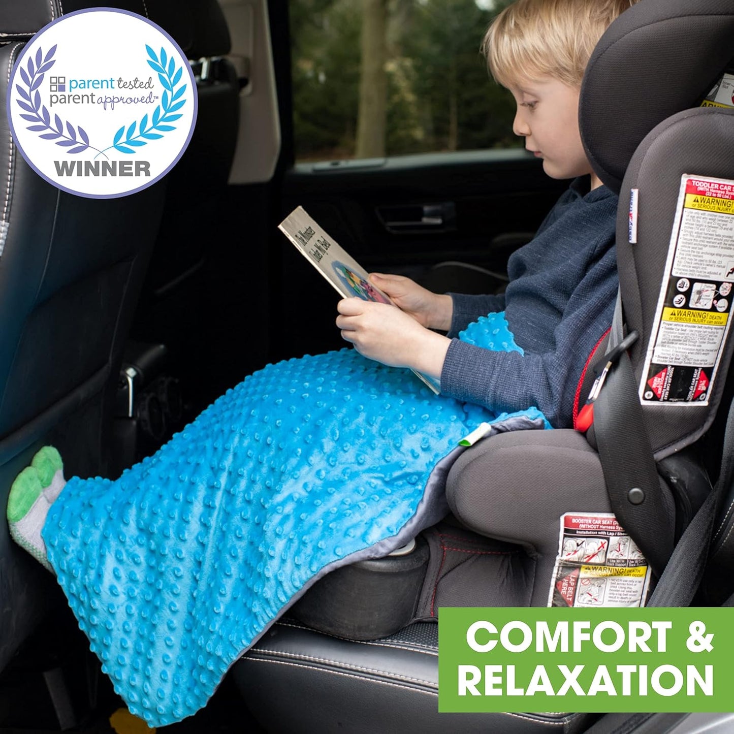 Weighted Lap Pad for Kids (24”X24”, 5Lbs) Weighted Lap Blanket with Removable, Washable Cover, Sensory Lap Pad for Child, Teen, Dogs, 100% Cotton Inner Weighted Blanket