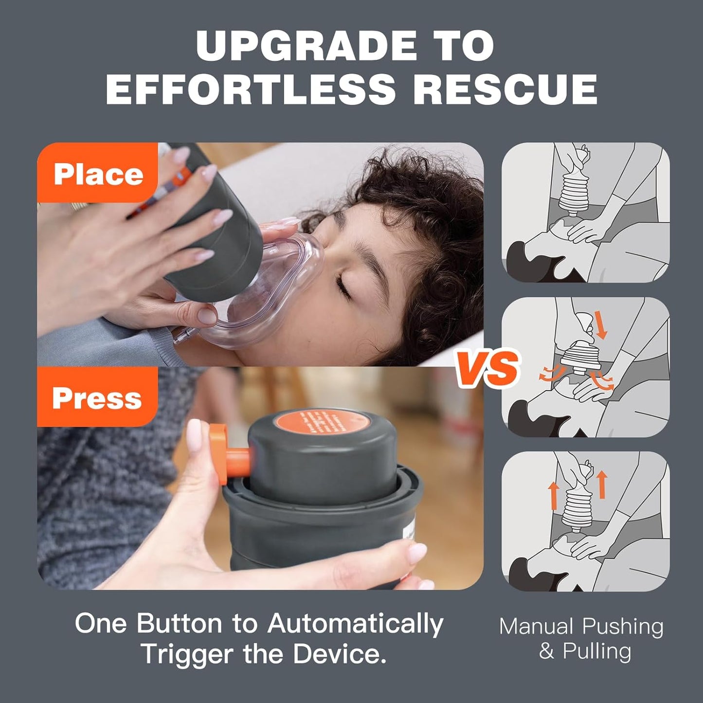 Automatic Choking Rescue Device for Kids and Adults with 3 Masks | First Aid Airway Assist Device Heimlich Maneuver Device