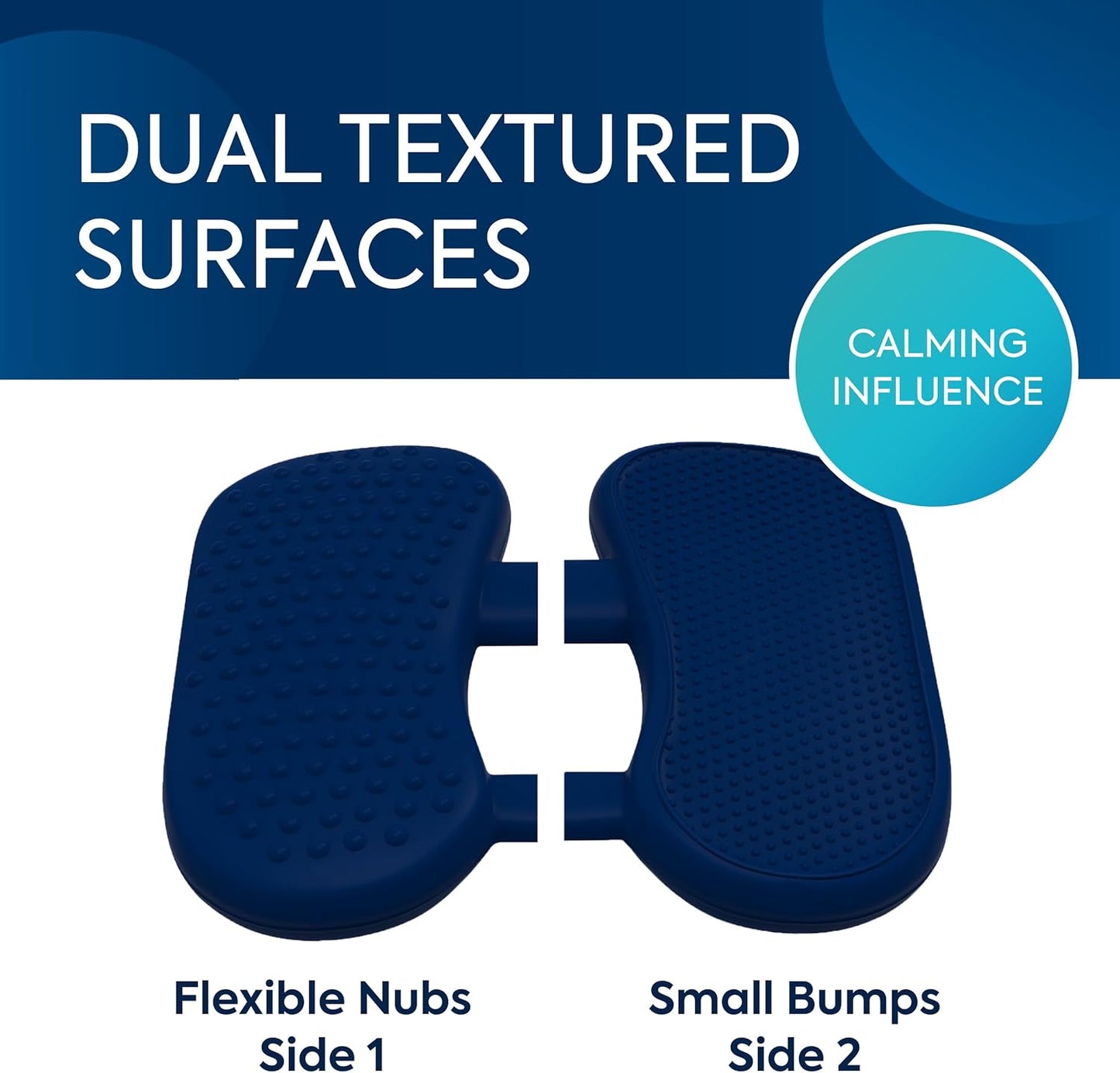 Bouncyband Wiggle Feet, Dark Blue, 1 Pack – Sensory Foot Cushion Quietly Facilitates Movement to Help Improve Concentration - 12” X 9” X 2.5” Sensory Tool, Ideal for the Classroom, Work, or at Home