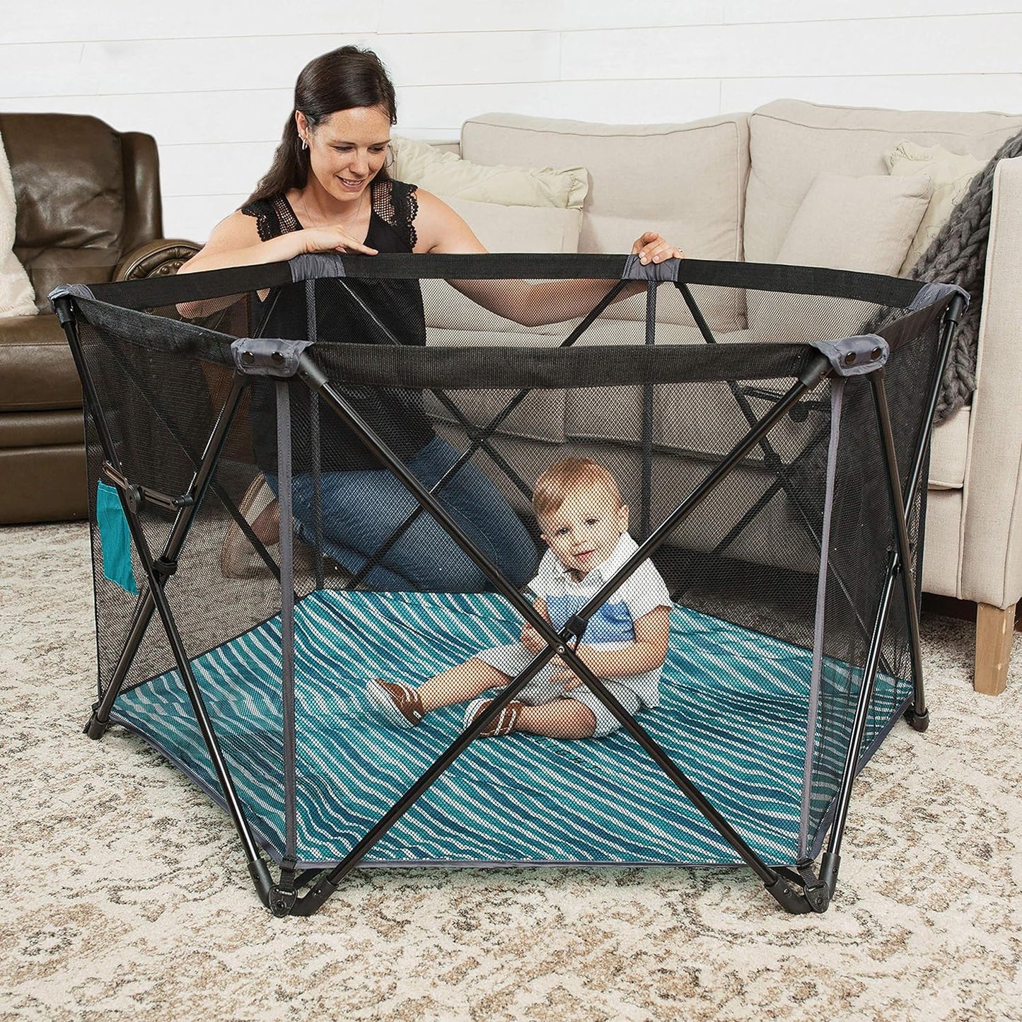 Go with Me Eclipse Mesh Portable Playard, Playpen, Sun Canopy