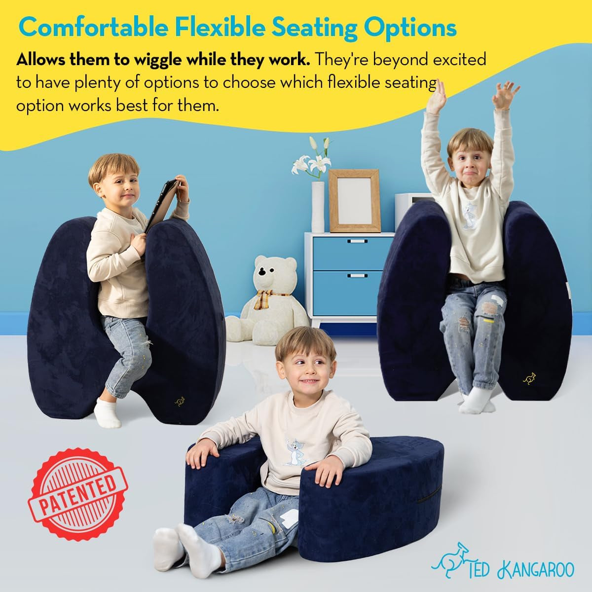 Sensory Chair for Kids | Sensory Soft Squeeze Seat for Children | Machine Washable Cover