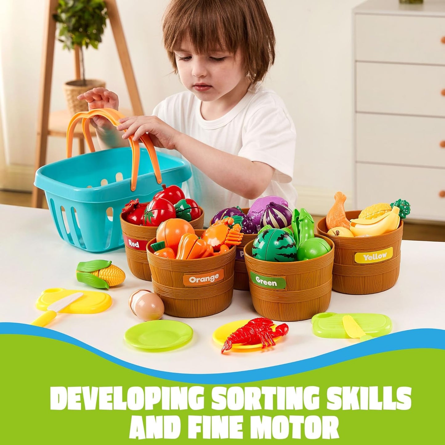 Learning Toys, Play Cutting Food for Preschool Activities