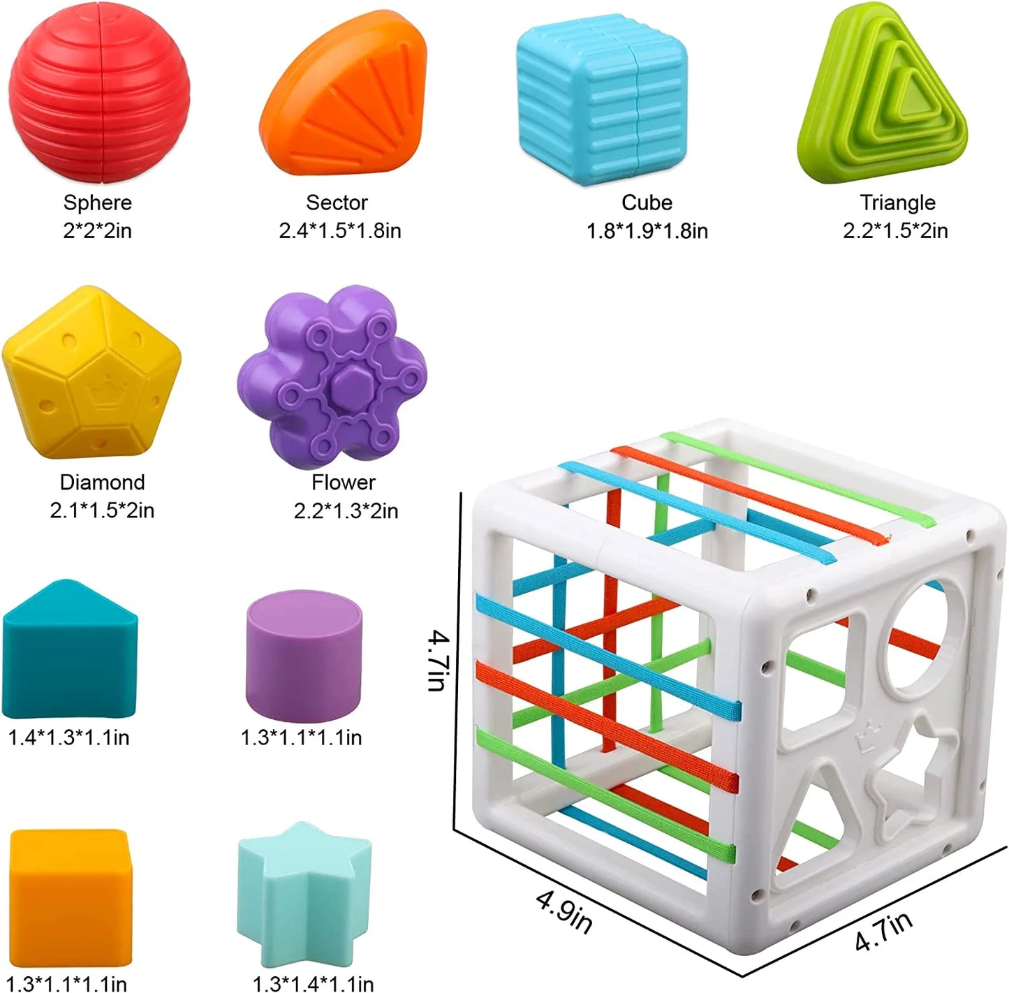 Shape Sorter Blocks Toy, Montessori Learning Toys