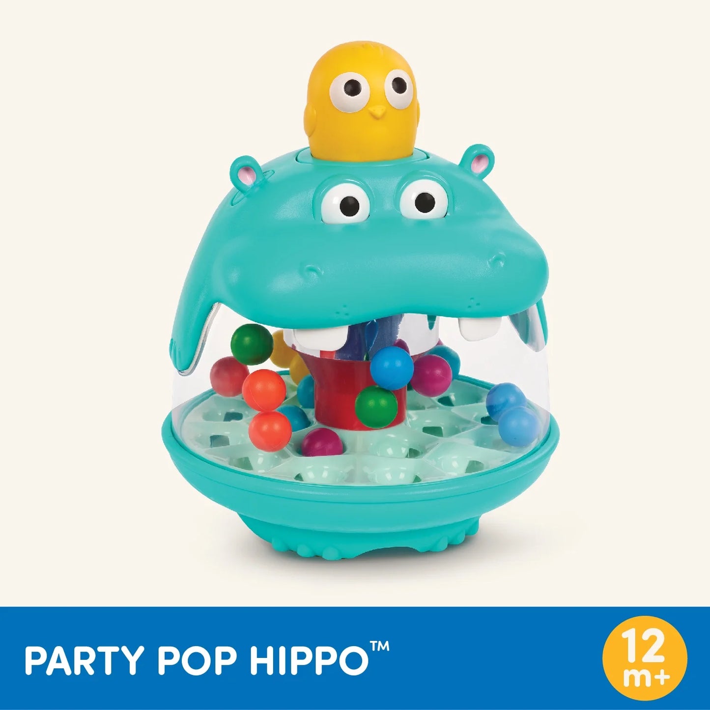 Party Pop Hippo Ball Popping Toy with 18 Colorful Balls, Baby and Toddler Toys