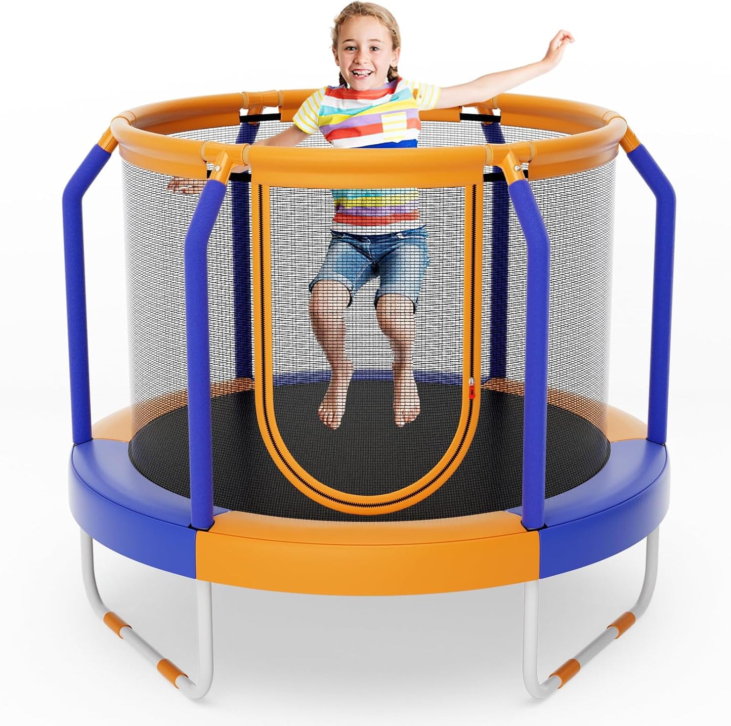 48" Trampoline for Kids, Toddler Trampoline with Safety Enclosure Net, Max Load 265 Lbs, Outdoor Mini Trampoline with Net for Kids, Indoor Small Trampoline Gifts for Boys Girls Aged 3-6