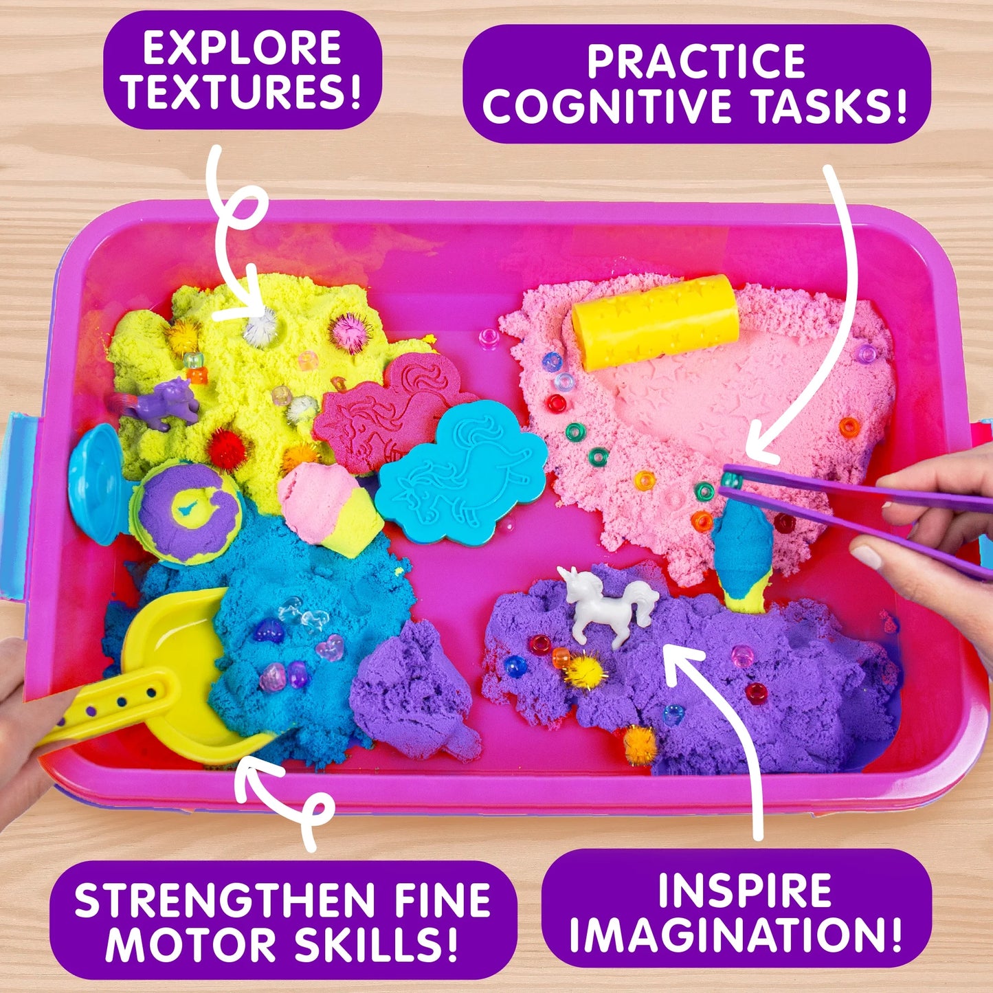 ! Explore + Create Unicorn Sensory Bin, Boys and Girls, Child, Ages 3+