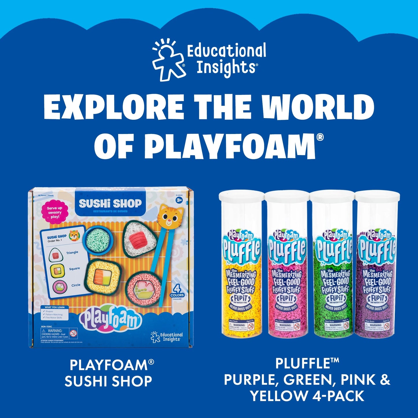 Playfoam Combo 8-Pack, Fidget, Sensory Toy, Gift for Boys & Girls, Ages 3, 4, 5+