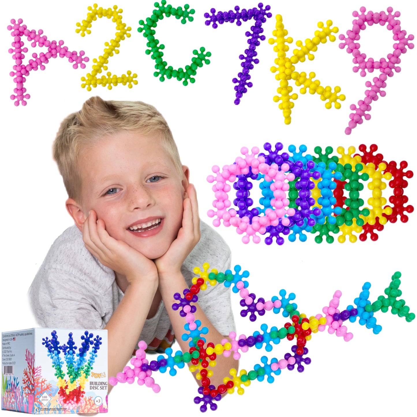 Kid'S Interlocking Building Disc Set, 100 Piece