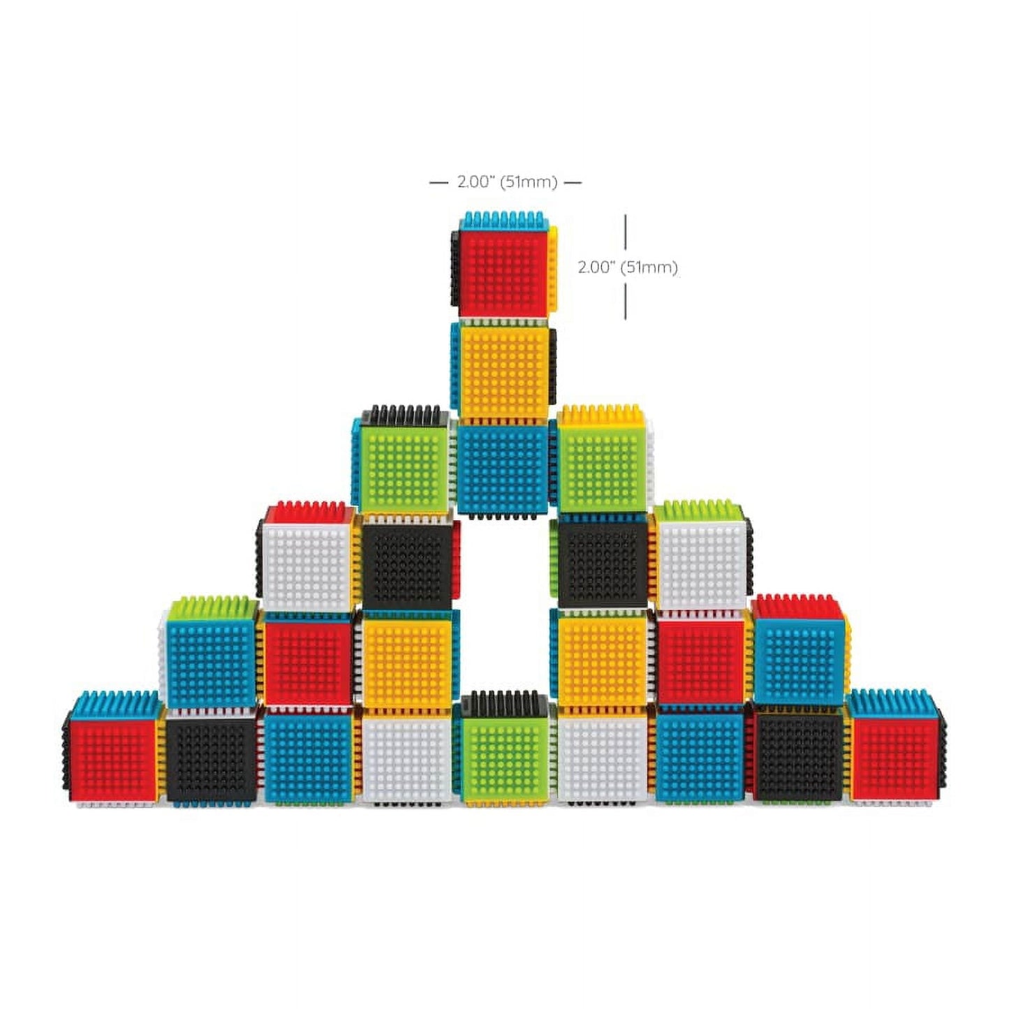 Press and Stay Stacking Blocks with Interlocking Design, 24-Piece Set