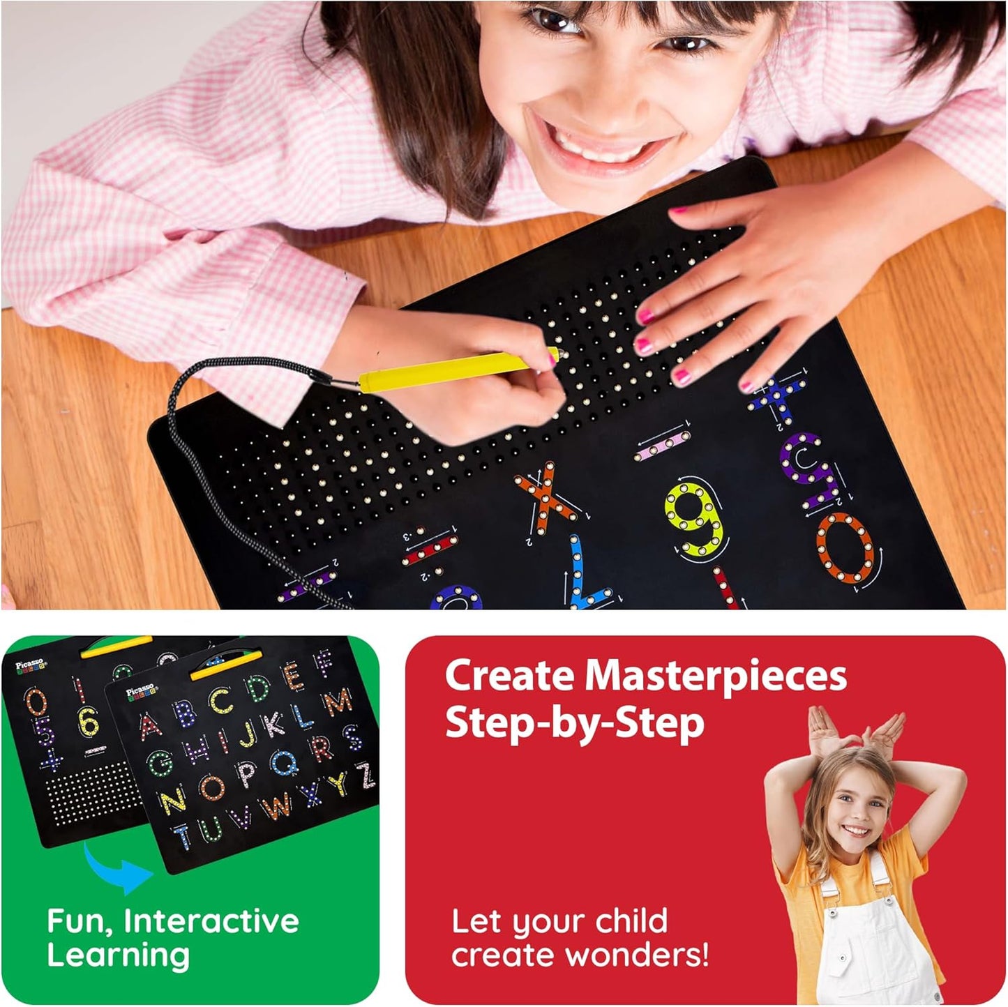 2-In-1 Magnetic Drawing Board 12X10 Inch