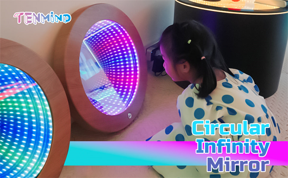 Circle Infinity Mirror Sensory - Wall-Mountable & Floor-Standing - Ideal for Sensory Rooms & Kids Support