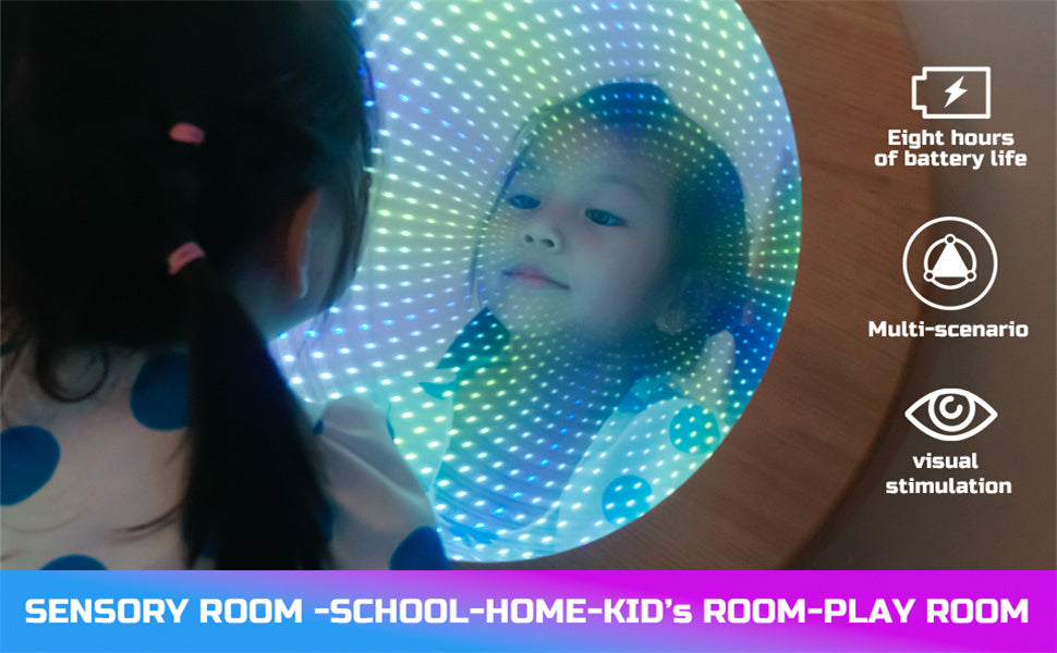 Circle Infinity Mirror Sensory - Wall-Mountable & Floor-Standing - Ideal for Sensory Rooms & Kids Support
