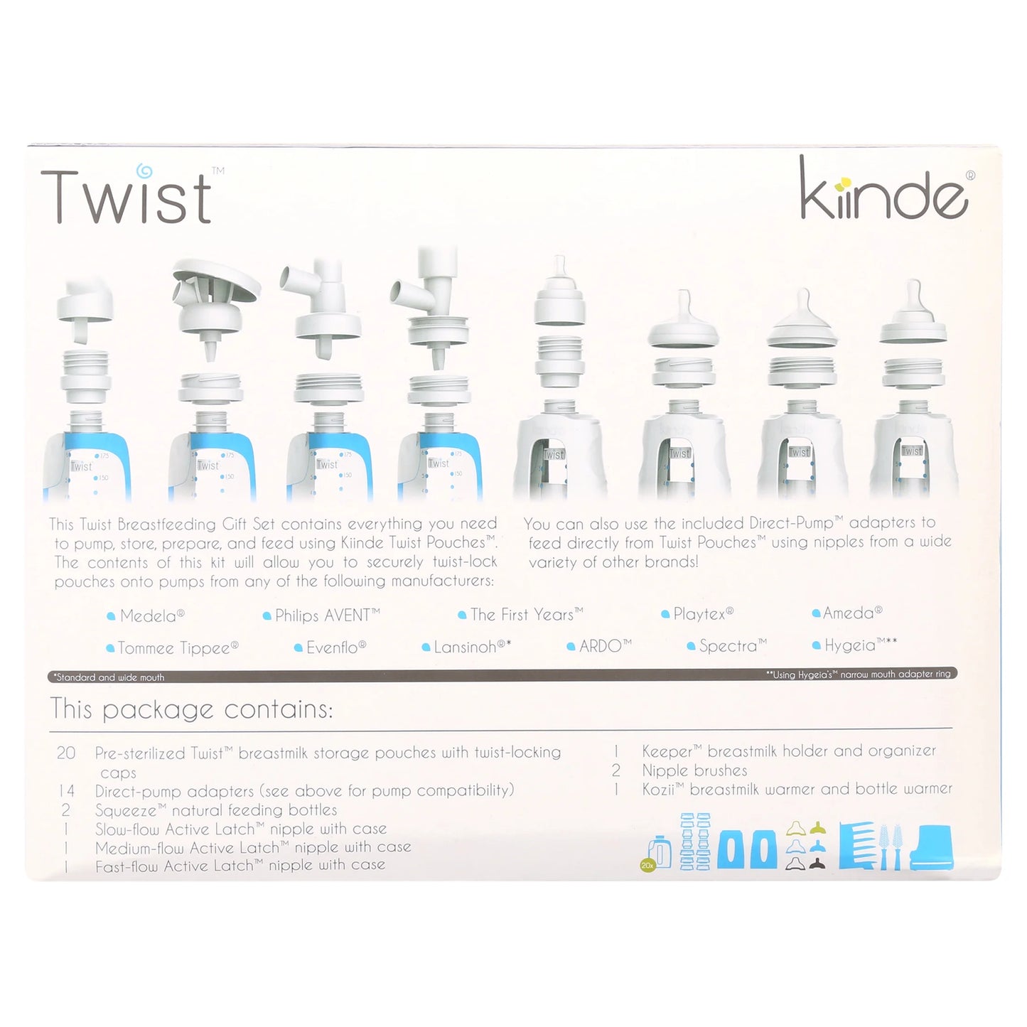 Twist Universal Direct-Pump Feeding System and Warmer Gift Set for Breastmilk Collection, Freezing, Heating and Feeding, Free Foodi Starter Kit Included, New Mom Gift