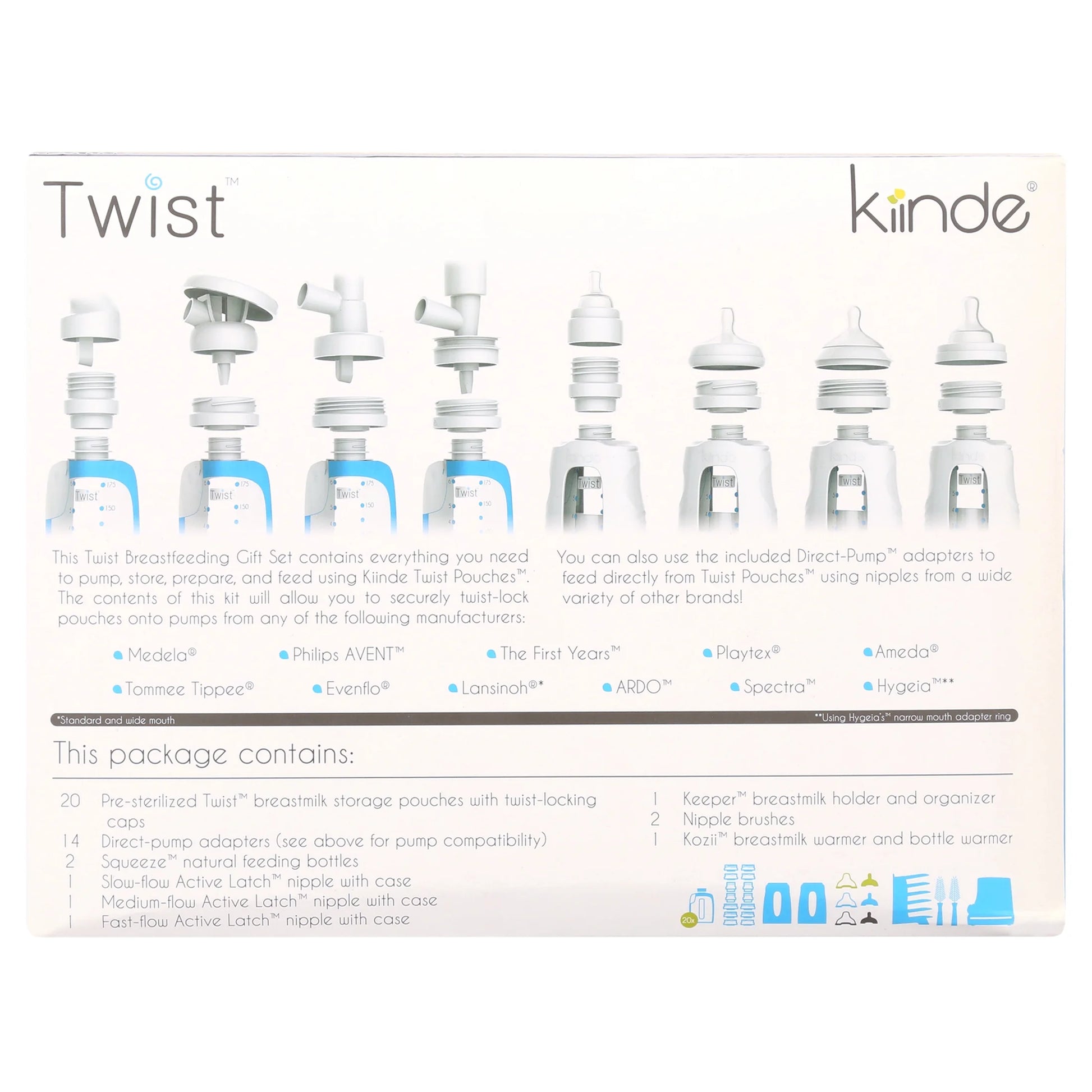Twist Universal Direct-Pump Feeding System and Warmer Gift Set for Breastmilk Collection, Freezing, Heating and Feeding, Free Foodi Starter Kit Included, New Mom Gift