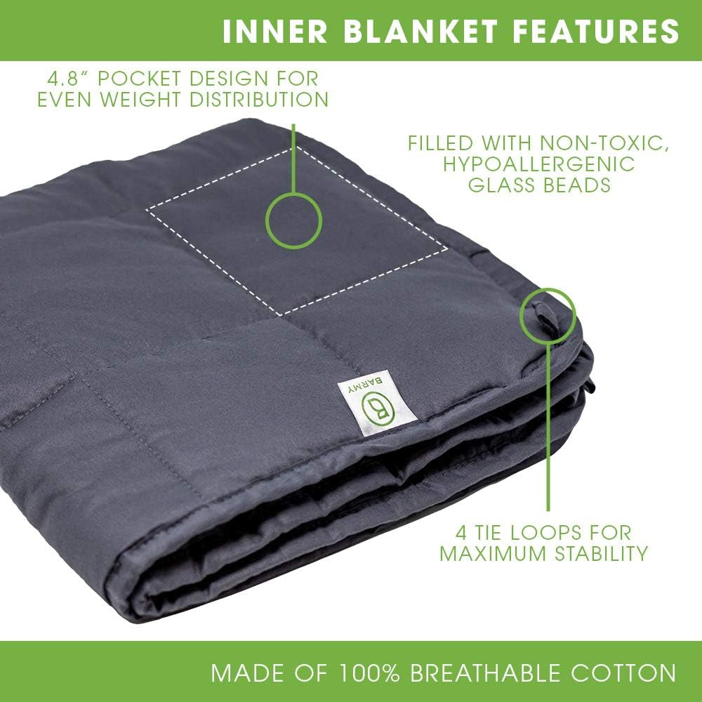 Weighted Lap Pad for Kids (24”X24”, 5Lbs) Weighted Lap Blanket with Removable, Washable Cover, Sensory Lap Pad for Child, Teen, Dogs, 100% Cotton Inner Weighted Blanket